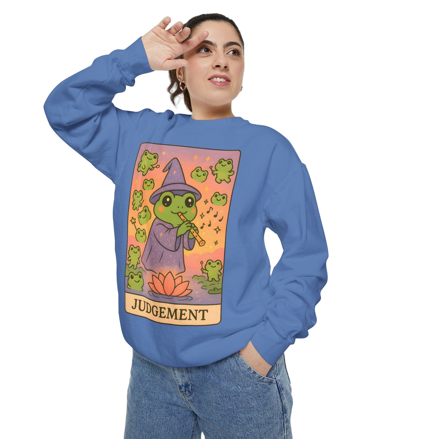 Cozy Tarotoads "Judgement" Unisex Sweatshirt | Astrology Apparel, Perfect for Casual Wear, Gift for Friends Family, Great For Frog and Tarot Lovers, Unisex Apparel