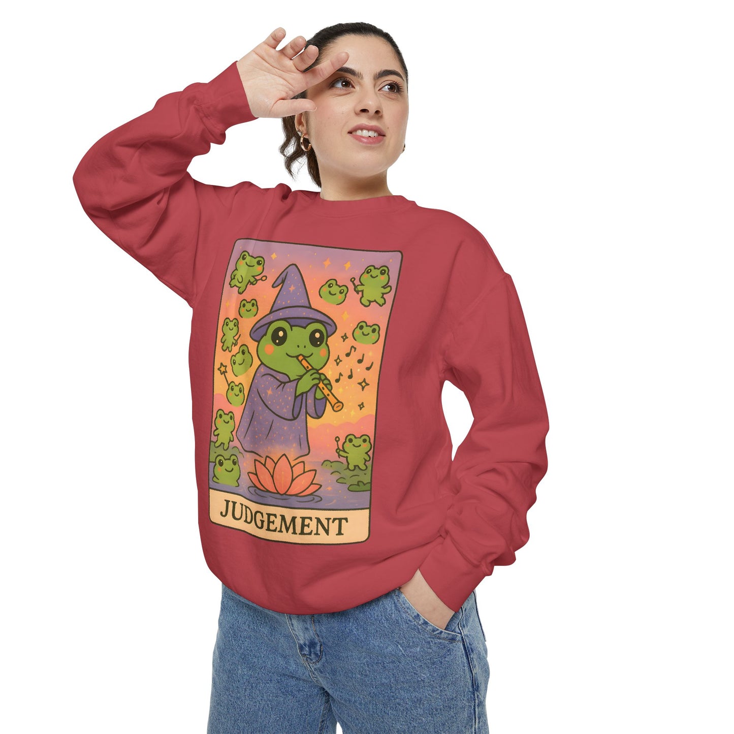 Cozy Tarotoads "Judgement" Unisex Sweatshirt | Astrology Apparel, Perfect for Casual Wear, Gift for Friends Family, Great For Frog and Tarot Lovers, Unisex Apparel
