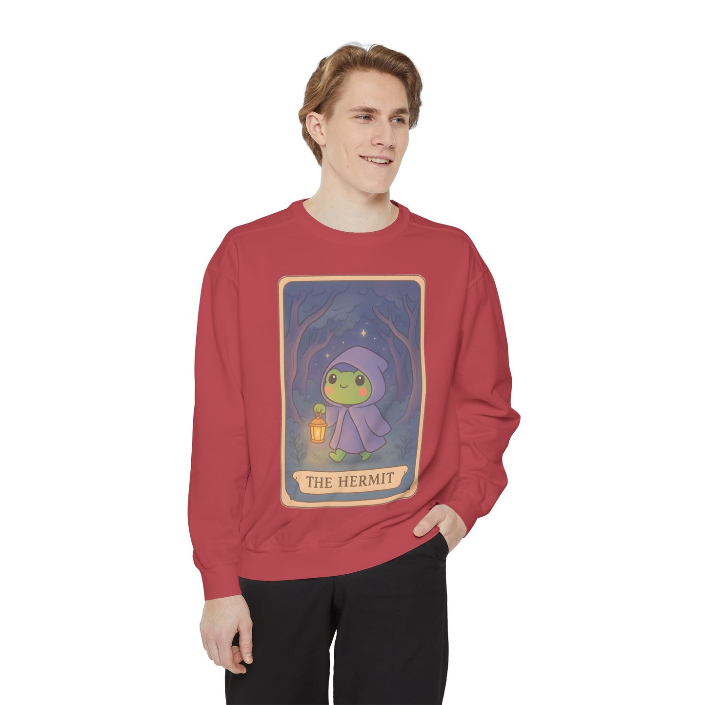 Cozy Tarotoads "The Hermit" Unisex Sweatshirt | Gift for Tarot Lovers, Astrology Apparel, Casual Everyday Wear