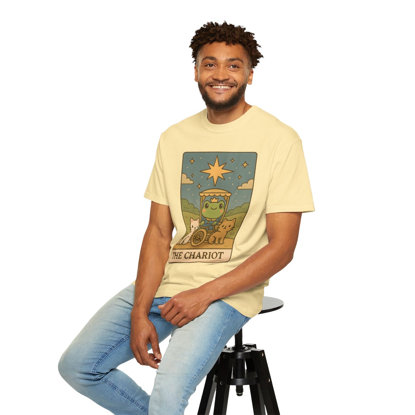 Cute Tarotoads "The Chariot" Unisex T-Shirt | Great for Halloween, Warm And Cozy, Great Gift Idea, Astrology Apparel, Unique Tarot Graphic T-Shirt, Good For Cold Weather