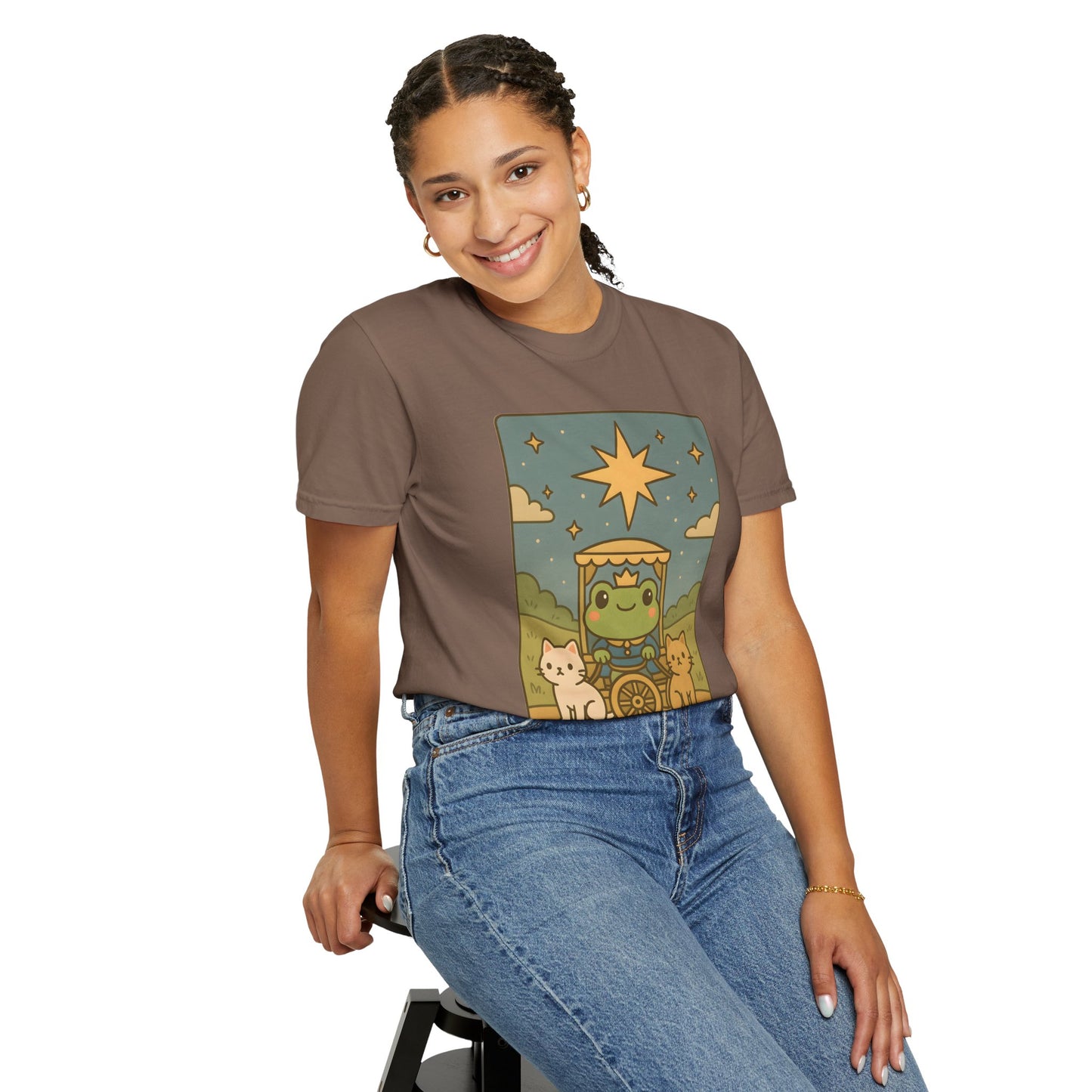 Cute Tarotoads "The Chariot" Unisex T-Shirt | Great for Halloween, Warm And Cozy, Great Gift Idea, Astrology Apparel, Unique Tarot Graphic T-Shirt, Good For Cold Weather