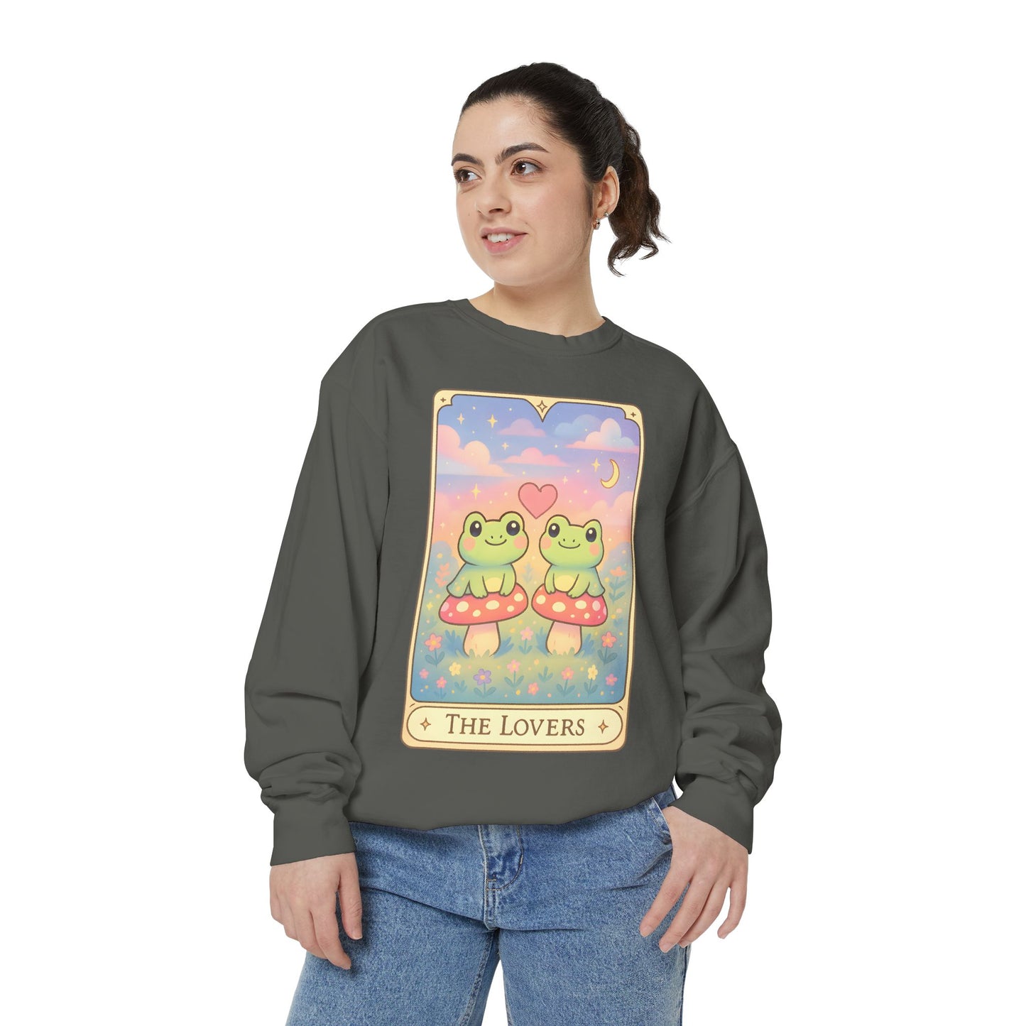 Cozy Tarotoads "The Lovers" Unisex Sweatshirt | Astrology Apparel, Perfect for Halloween, Gift for Friends Family, Great For Frog and Tarot Lovers, Great For Cold Weather