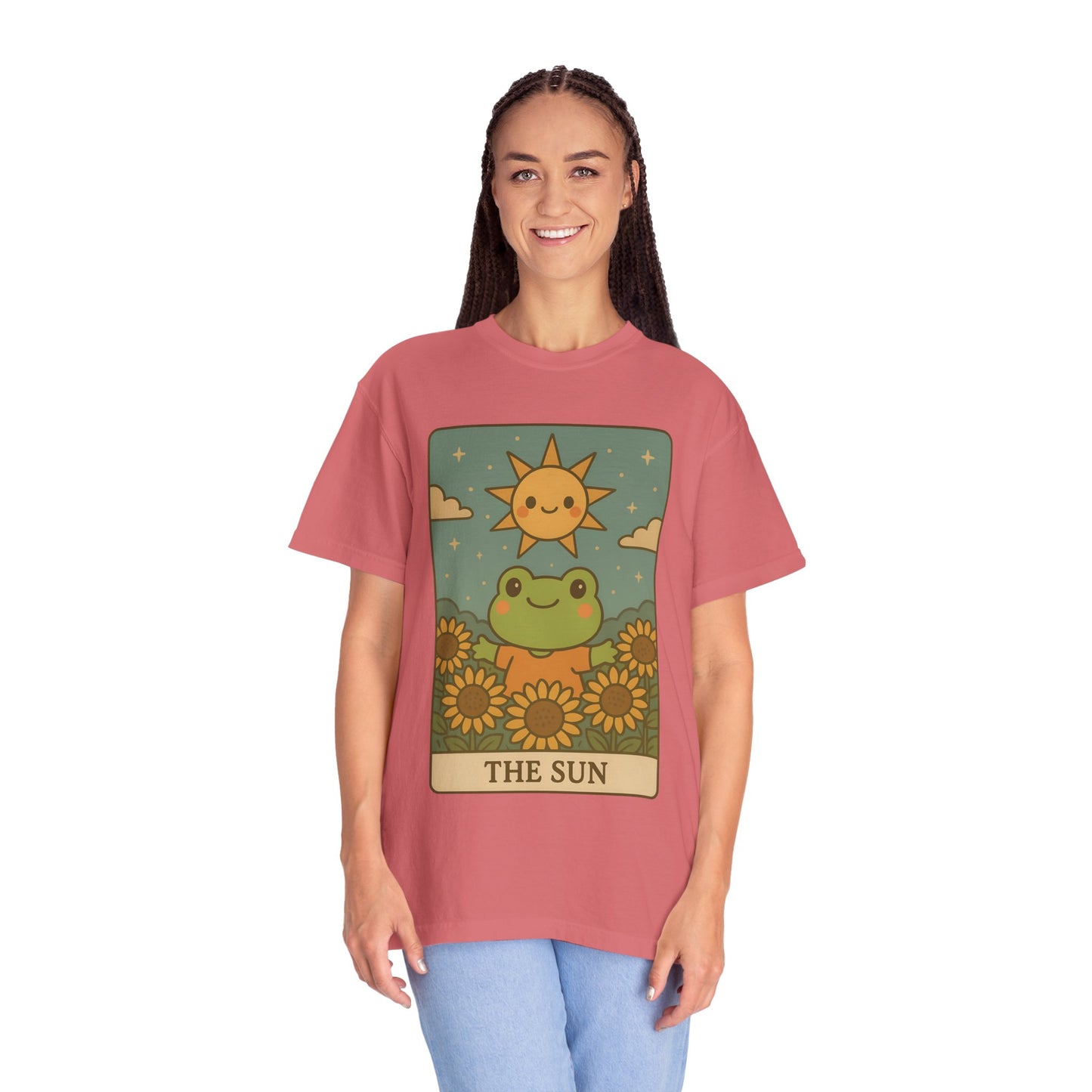 Cute Tarotoads "The Sun" Unisex T-Shirt | Great for Halloween, Warm And Cozy, Great Gift Idea, Astrology Apparel, Unique Tarot Graphic T-Shirt, Good For Cold Weather