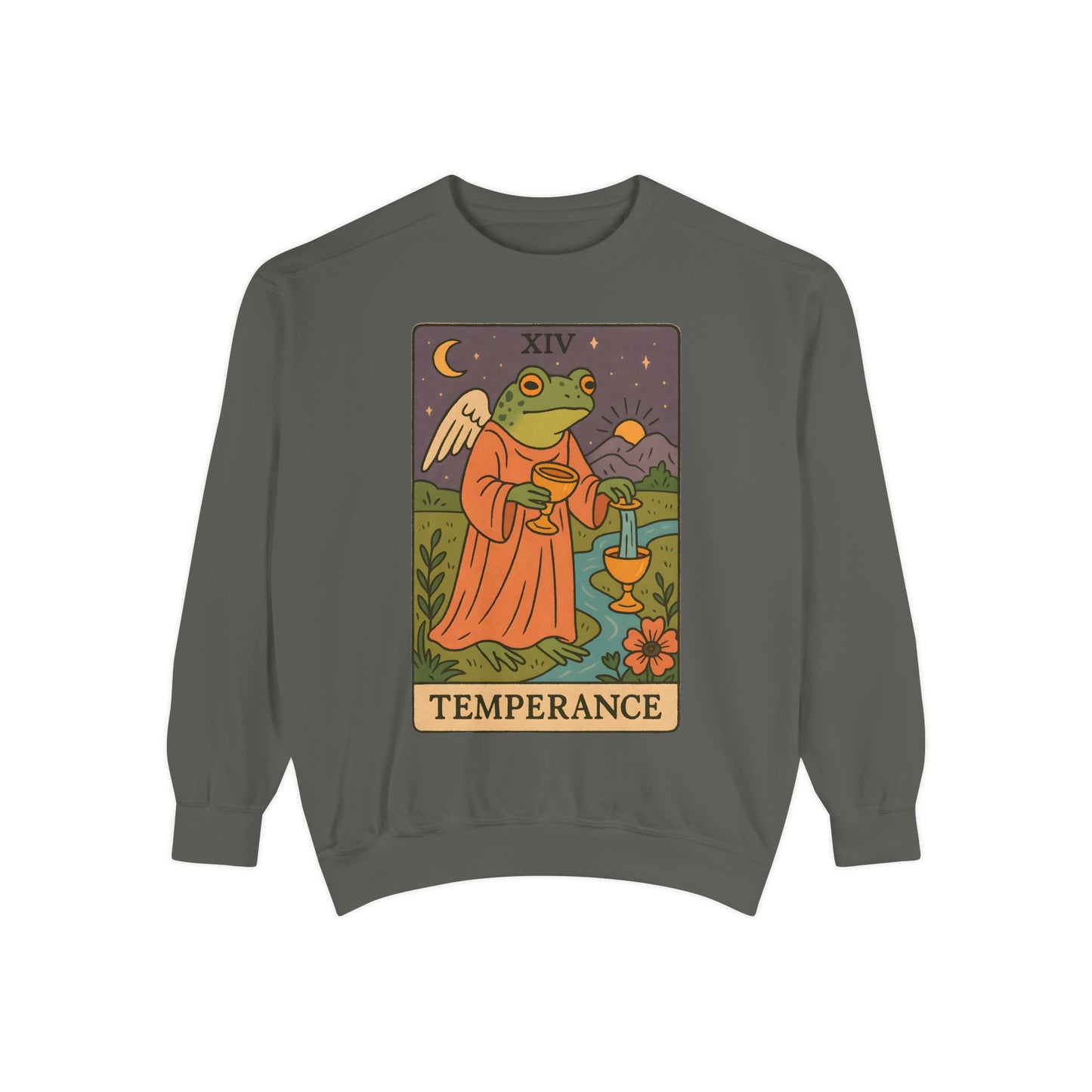 Cozy Tarotoads "Temperance" Unisex Sweatshirt | Adorable Casual Wear, Astrology Apparel, Unique Gift for Tarot Lovers
