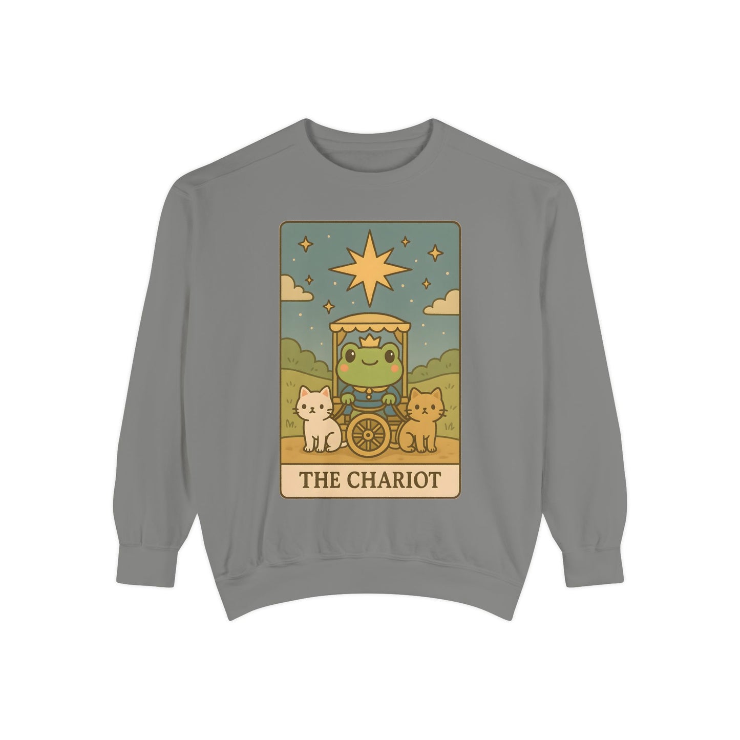 Cozy Tarotoads "The Chariot" Unisex Sweatshirt | Astrology Apparel, Perfect for Halloween, Gift for Friends Family, Great For Frog and Tarot Lovers, Great For Cold Weather