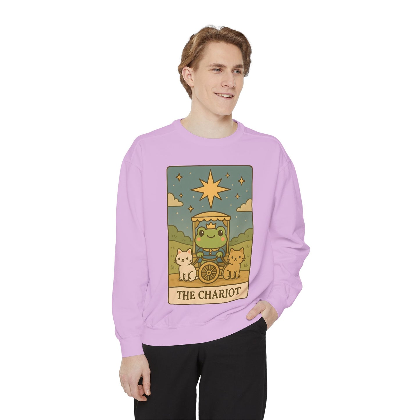 Cozy Tarotoads "The Chariot" Unisex Sweatshirt | Astrology Apparel, Perfect for Halloween, Gift for Friends Family, Great For Frog and Tarot Lovers, Great For Cold Weather