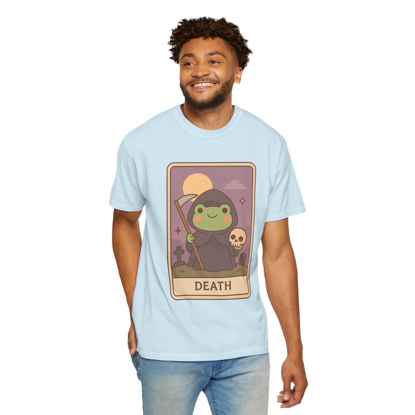 Unisex Garment-Dyed T-Shirt | Adorable Graphic T-shirt | Tarotoads! - “Death"