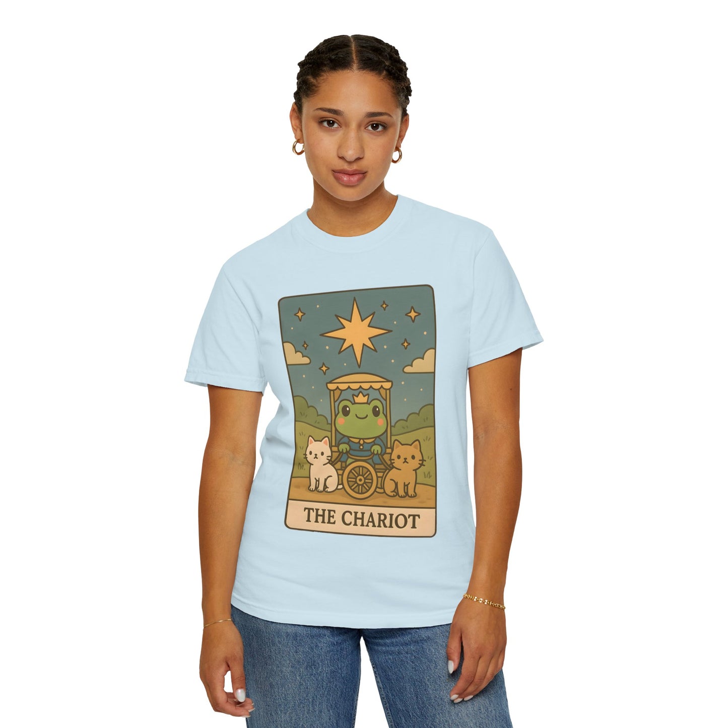 Cute Tarotoads "The Chariot" Unisex T-Shirt | Great for Halloween, Warm And Cozy, Great Gift Idea, Astrology Apparel, Unique Tarot Graphic T-Shirt, Good For Cold Weather