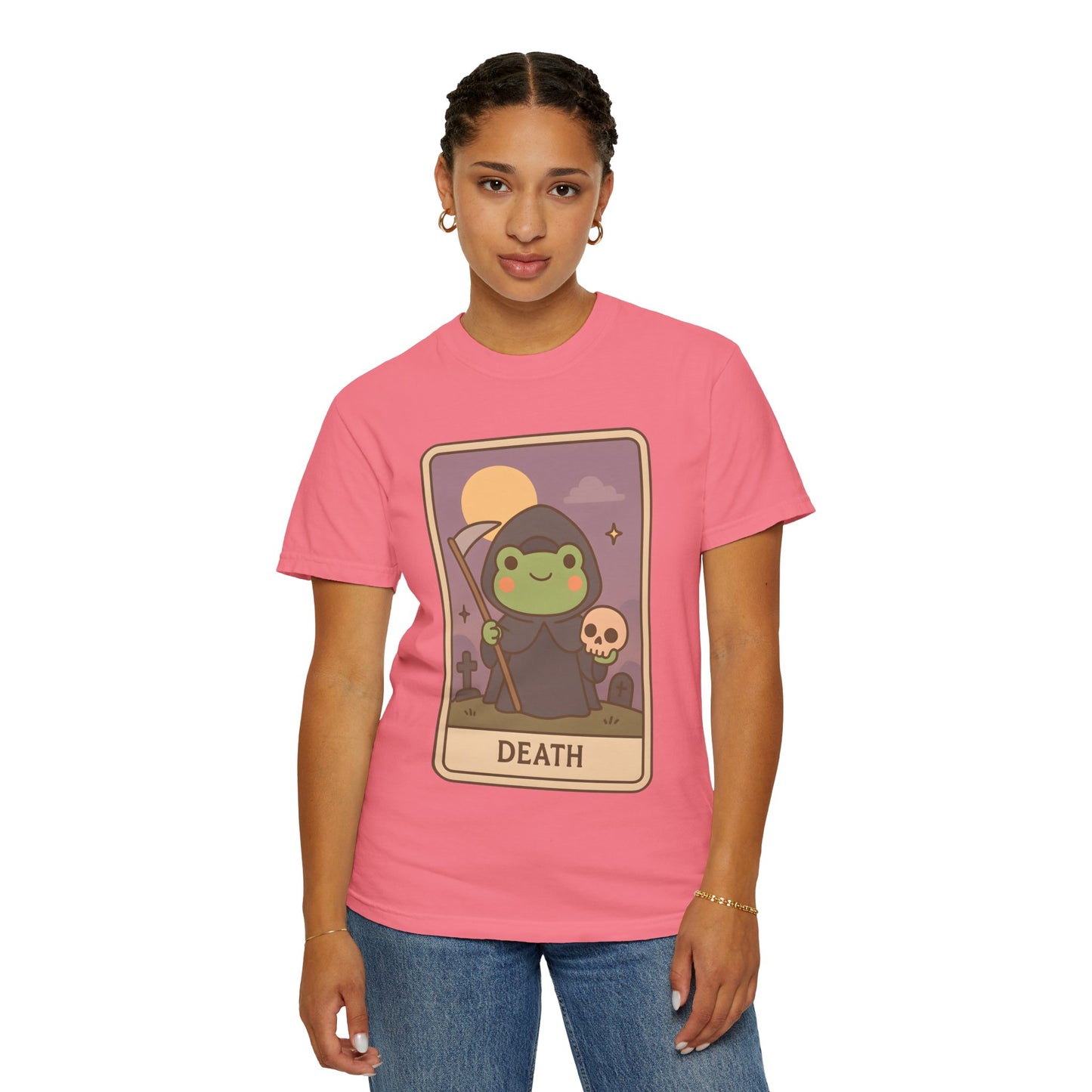 Unisex Garment-Dyed T-Shirt | Adorable Graphic T-shirt | Tarotoads! - “Death"