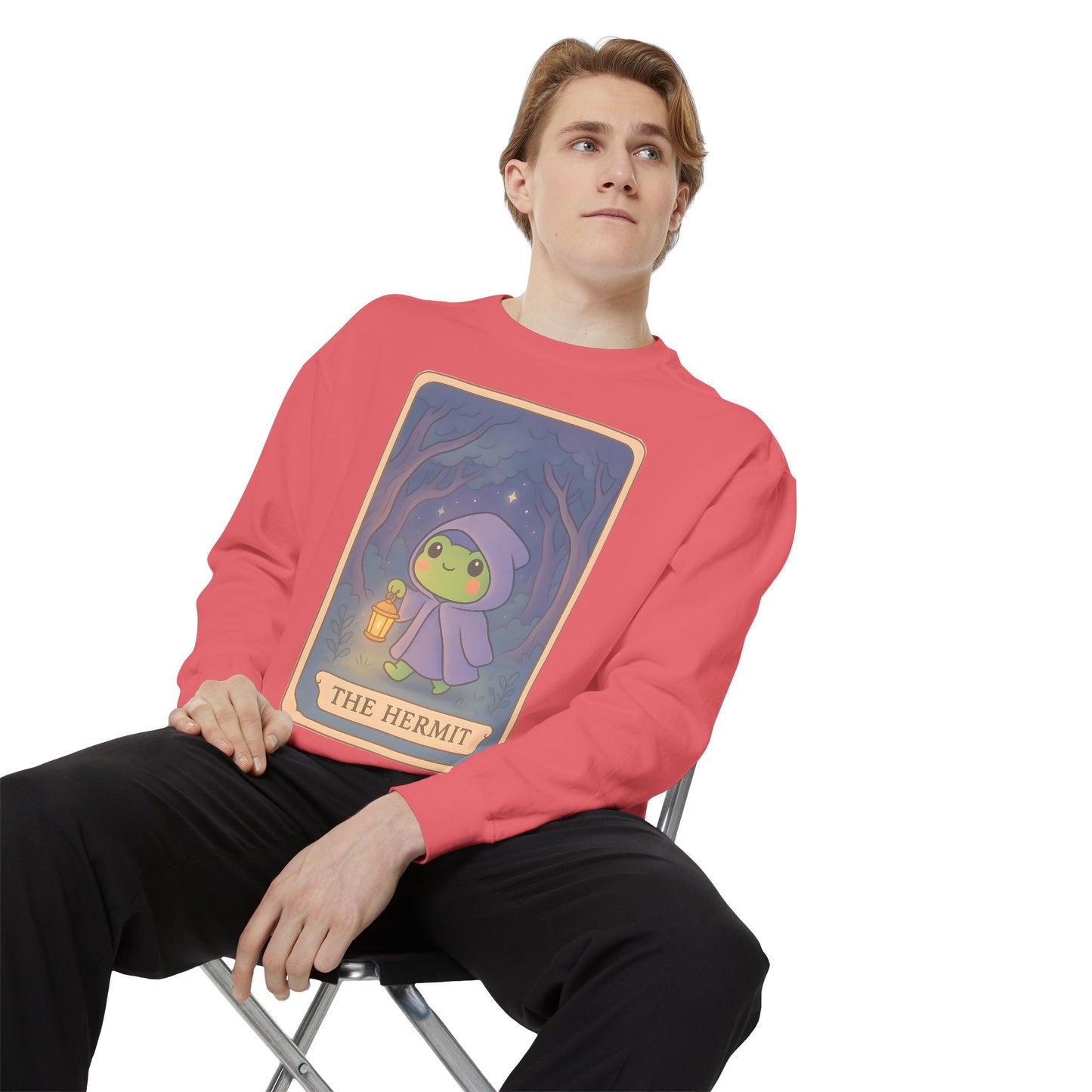 Cozy Tarotoads "The Hermit" Unisex Sweatshirt | Gift for Tarot Lovers, Astrology Apparel, Casual Everyday Wear