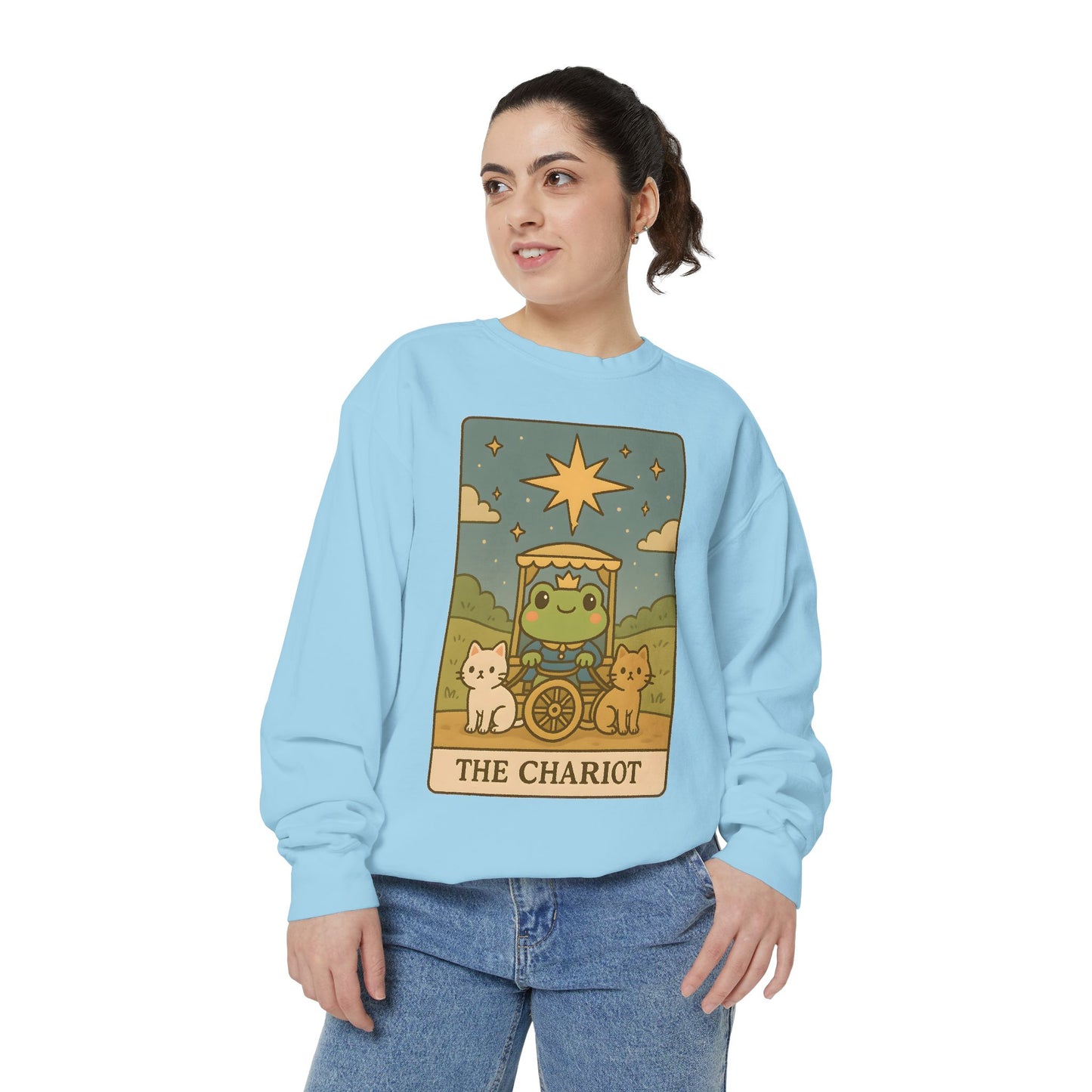 Cozy Tarotoads "The Chariot" Unisex Sweatshirt | Astrology Apparel, Perfect for Halloween, Gift for Friends Family, Great For Frog and Tarot Lovers, Great For Cold Weather