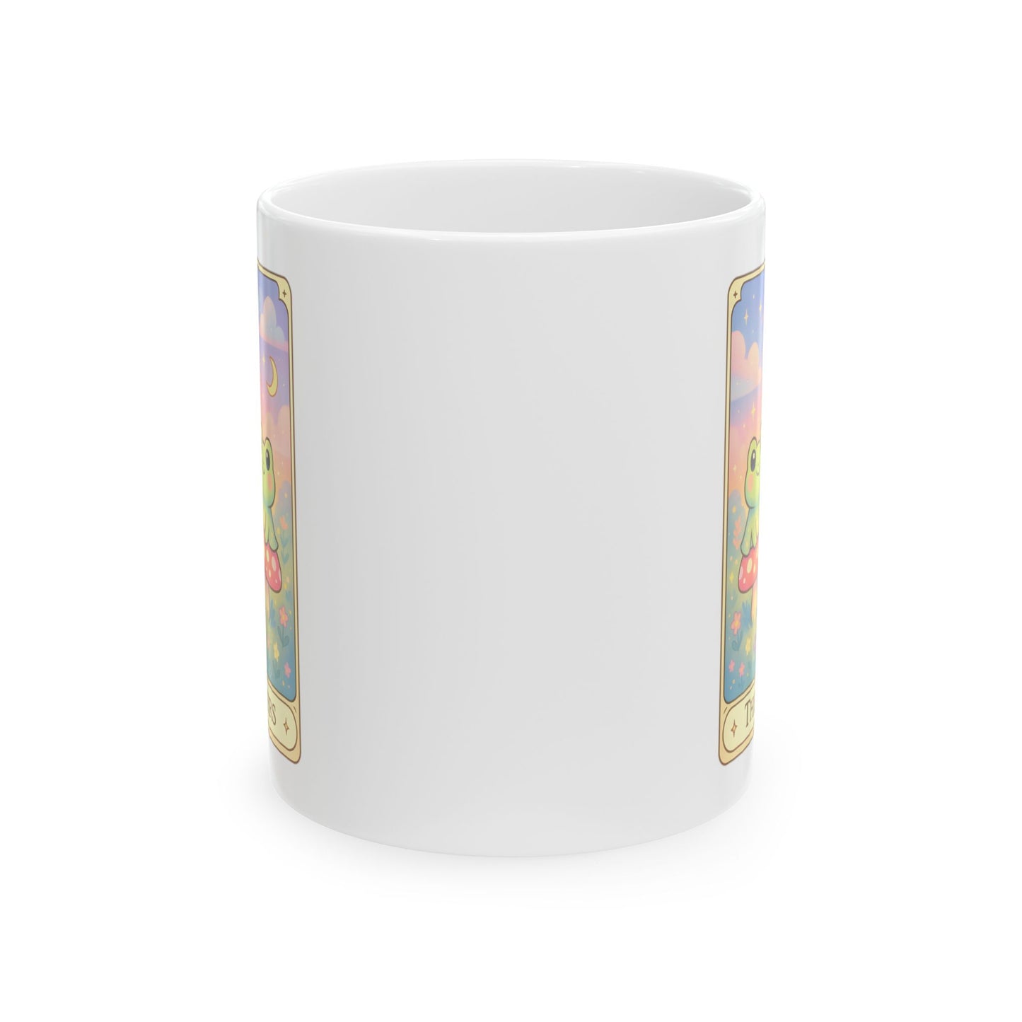 Adorable Tarotoads! "The Lovers" White Ceramic Mug | Cute Fantasy Design, Gift for Tea Lovers, Home Decor, Coffee Cup, Birthday Present, Cozy Vibes