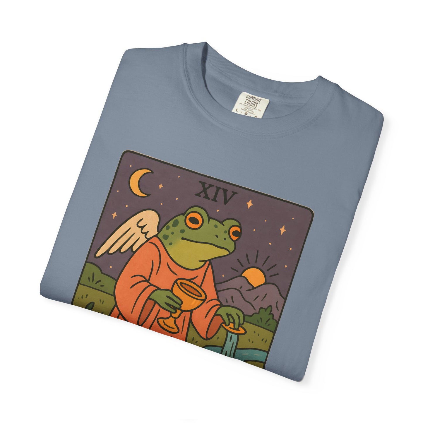 Frog Temperance T-Shirt | Unisex Vintage Style Tee for Nature Lovers, Tarot Fans, Eco-Friendly Gift, Bohemian Apparel, Casual Wear