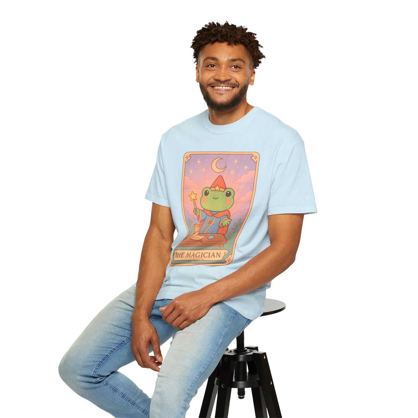 Unisex Garment-Dyed T-Shirt | Adorable Graphic T-shirt | Tarotoads! - “The Magician"