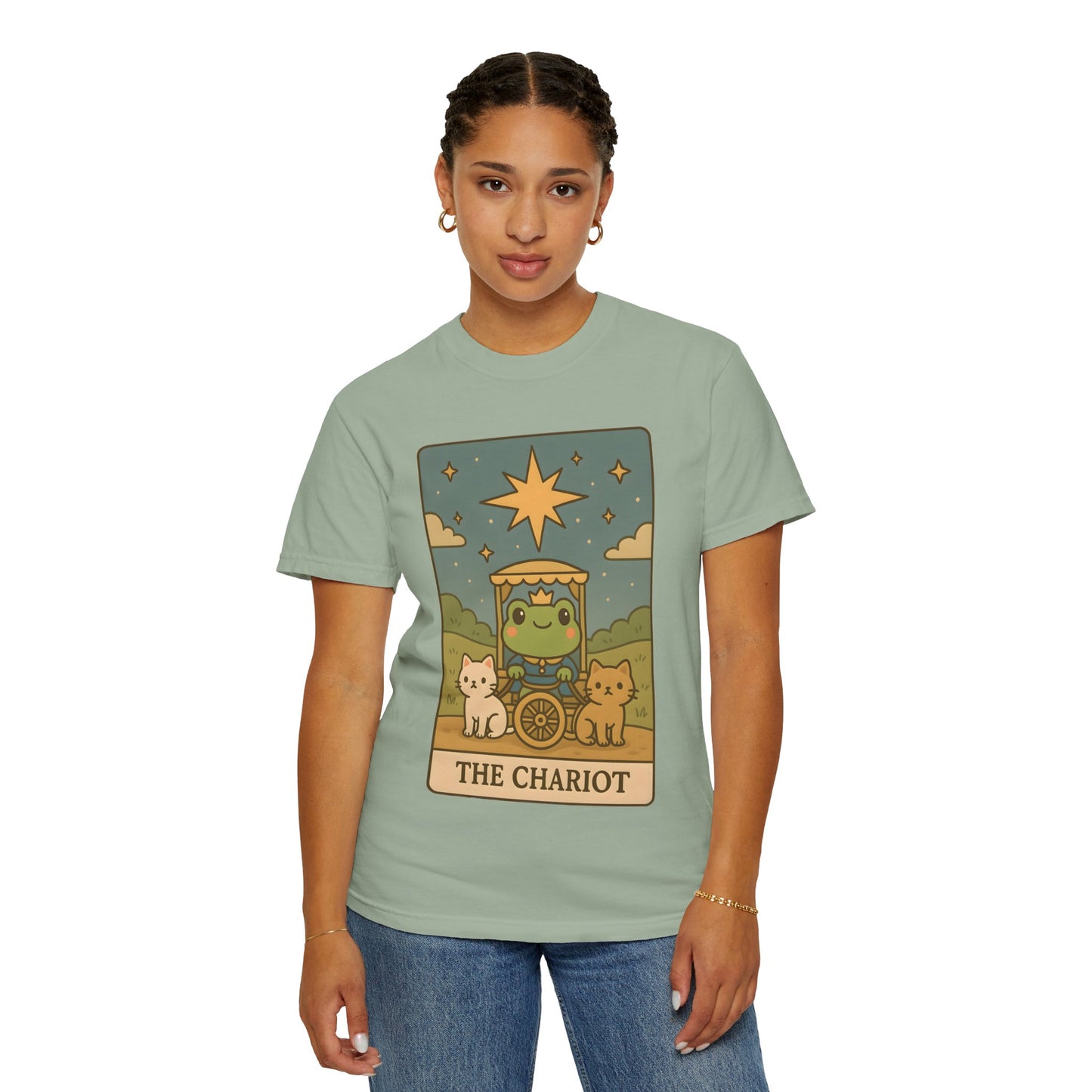 Cute Tarotoads "The Chariot" Unisex T-Shirt | Great for Halloween, Warm And Cozy, Great Gift Idea, Astrology Apparel, Unique Tarot Graphic T-Shirt, Good For Cold Weather