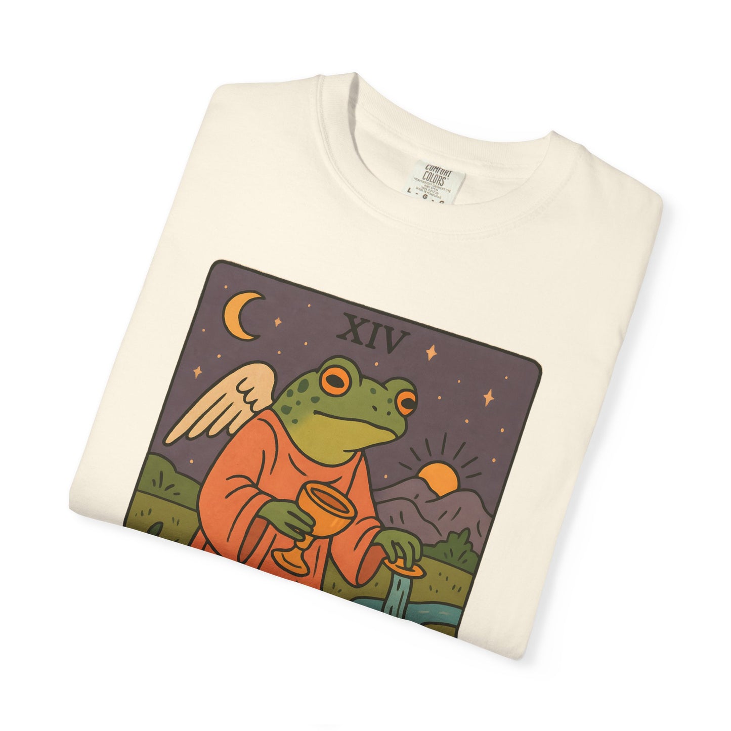 Frog Temperance T-Shirt | Unisex Vintage Style Tee for Nature Lovers, Tarot Fans, Eco-Friendly Gift, Bohemian Apparel, Casual Wear