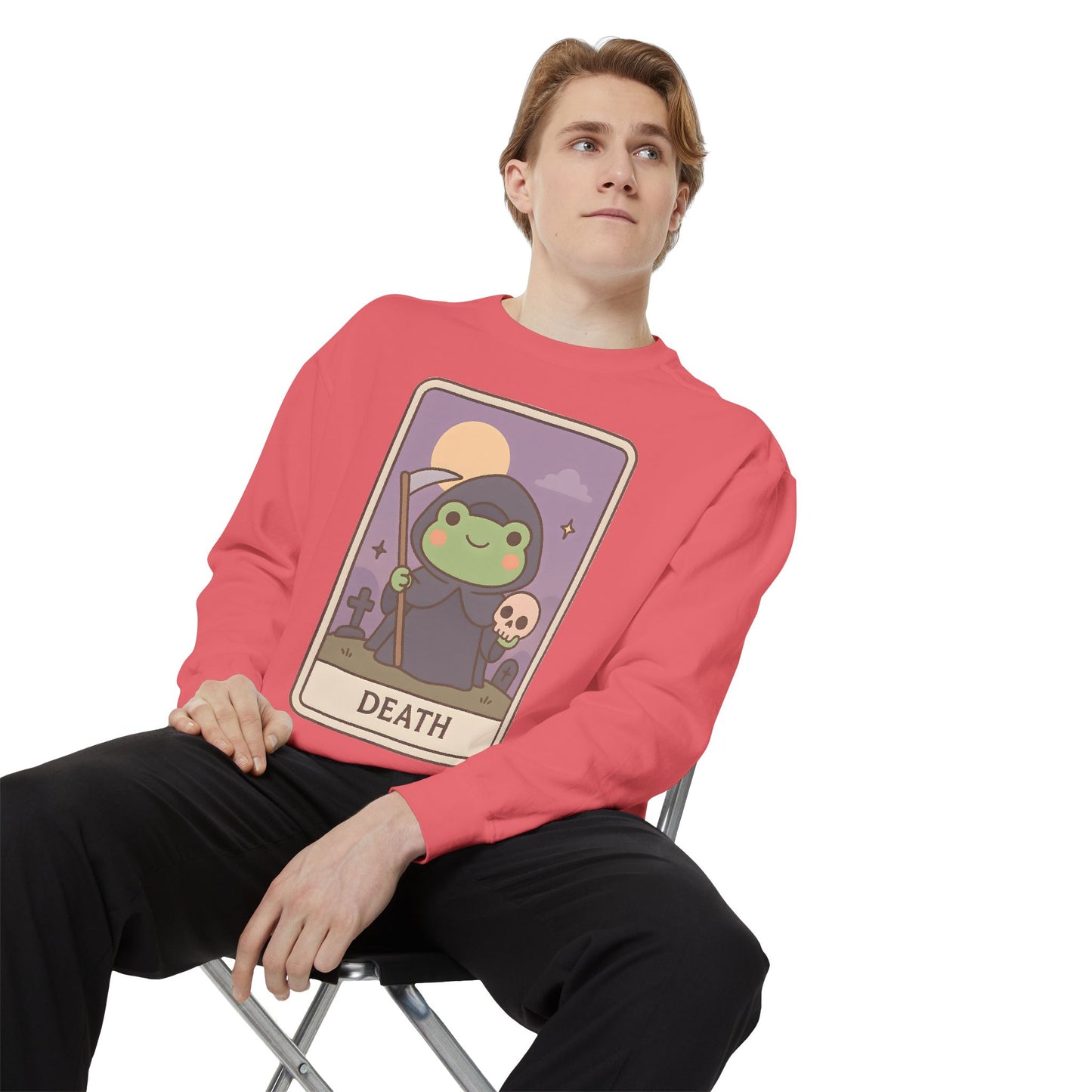 Cozy Tarotoads "Death" Unisex Sweatshirt | Astrology Apparel, Perfect for Halloween, Gift for Friends Family, Great For Frog and Tarot Lovers, Great For Cold Weather
