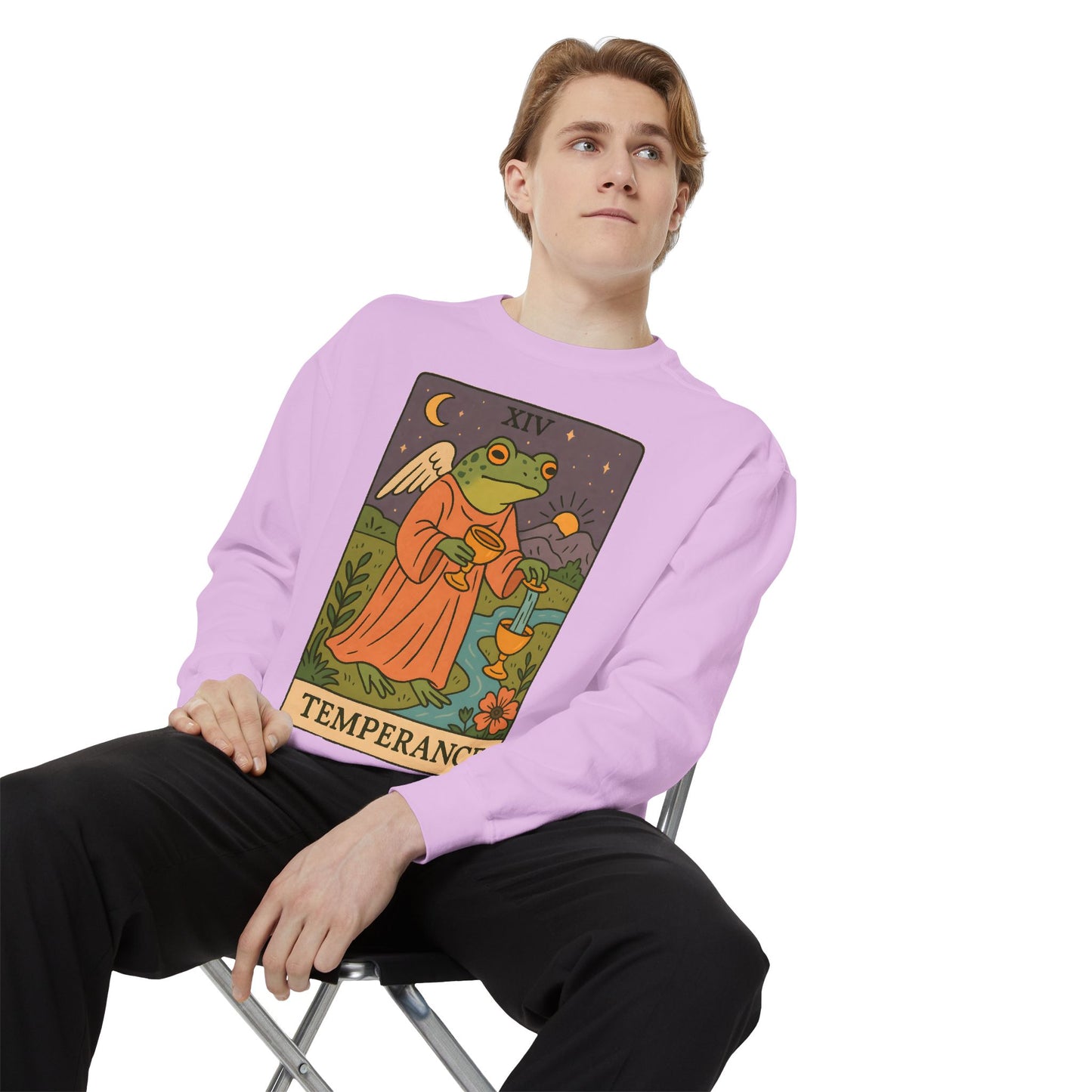 Cozy Tarotoads "Temperance" Unisex Sweatshirt | Adorable Casual Wear, Astrology Apparel, Unique Gift for Tarot Lovers