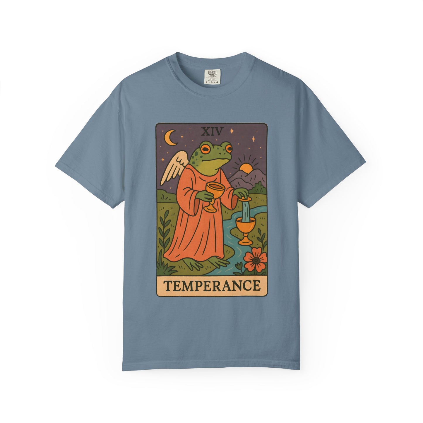Frog Temperance T-Shirt | Unisex Vintage Style Tee for Nature Lovers, Tarot Fans, Eco-Friendly Gift, Bohemian Apparel, Casual Wear