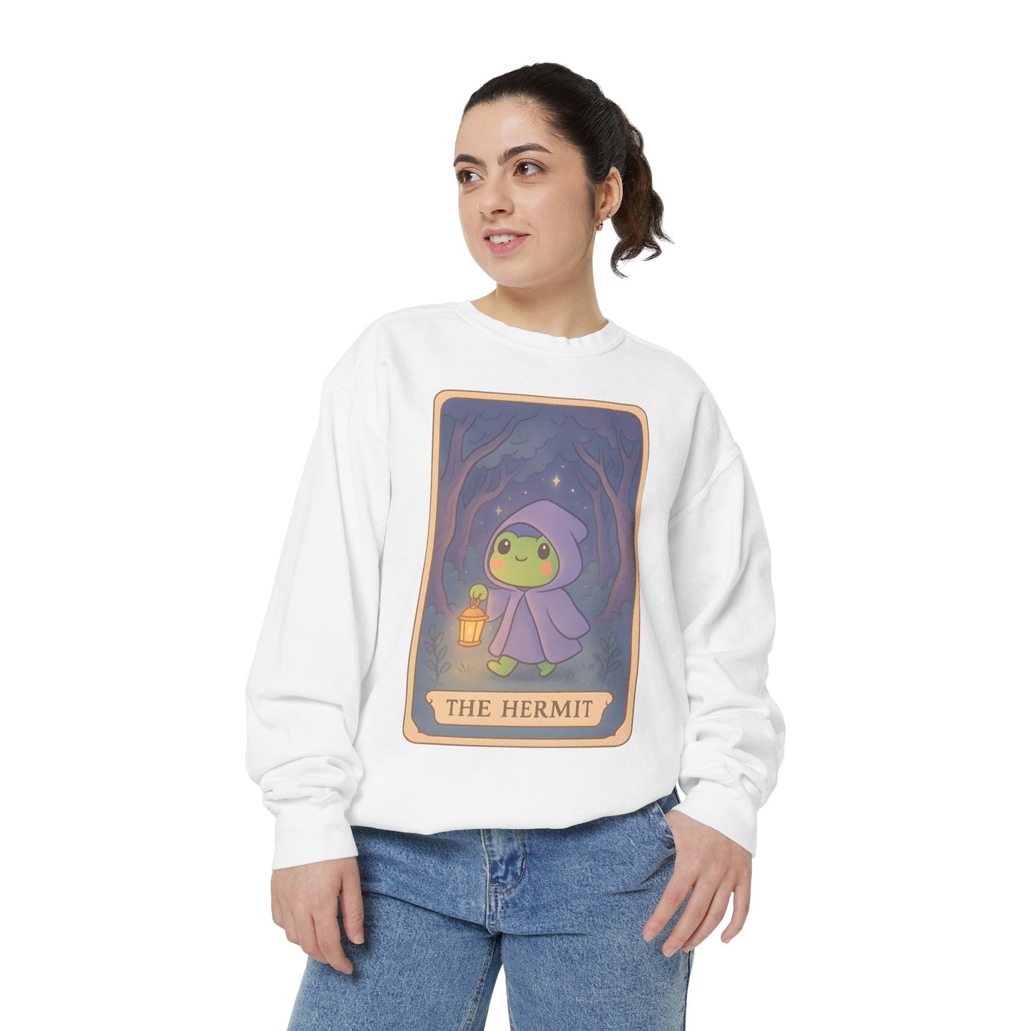 Cozy Tarotoads "The Hermit" Unisex Sweatshirt | Gift for Tarot Lovers, Astrology Apparel, Casual Everyday Wear