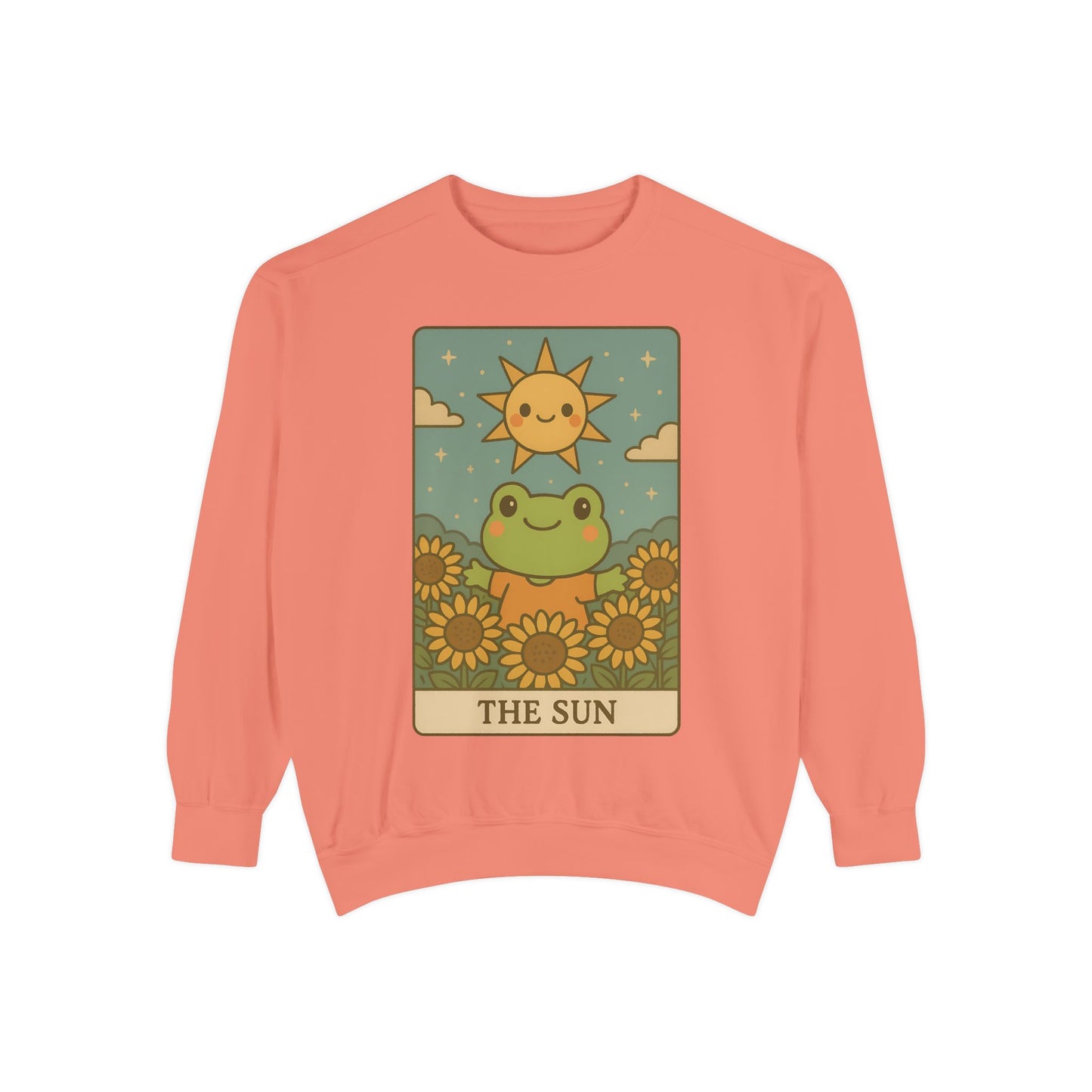 Cozy Tarotoads! "The Sun" Unisex Sweatshirt | Happy Frog Sun Sweatshirt, Unisex Pullover, Cozy Gift, Nature Lovers Apparel, Warm Fashion, Thoughtful Present