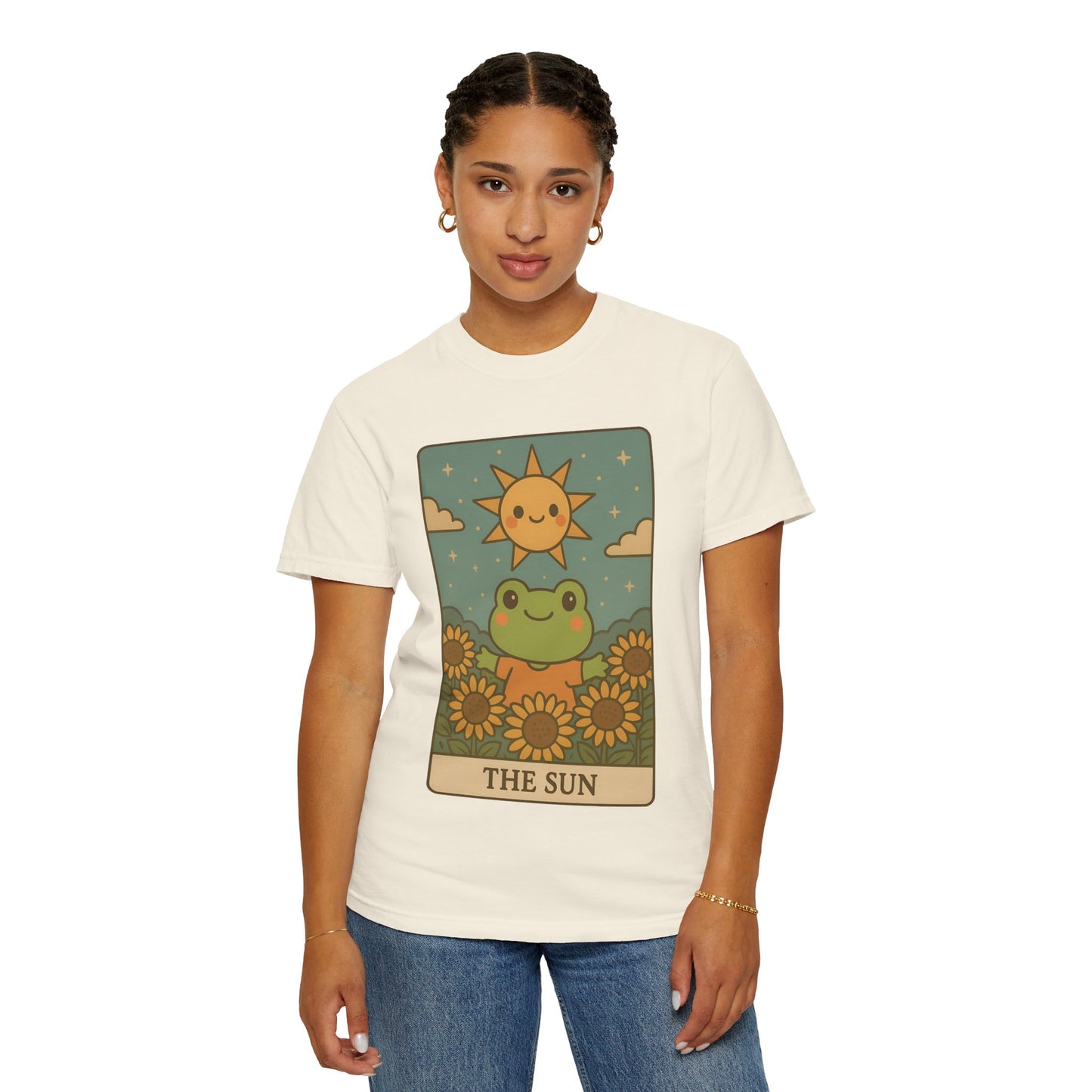 Cute Tarotoads "The Sun" Unisex T-Shirt | Great for Halloween, Warm And Cozy, Great Gift Idea, Astrology Apparel, Unique Tarot Graphic T-Shirt, Good For Cold Weather