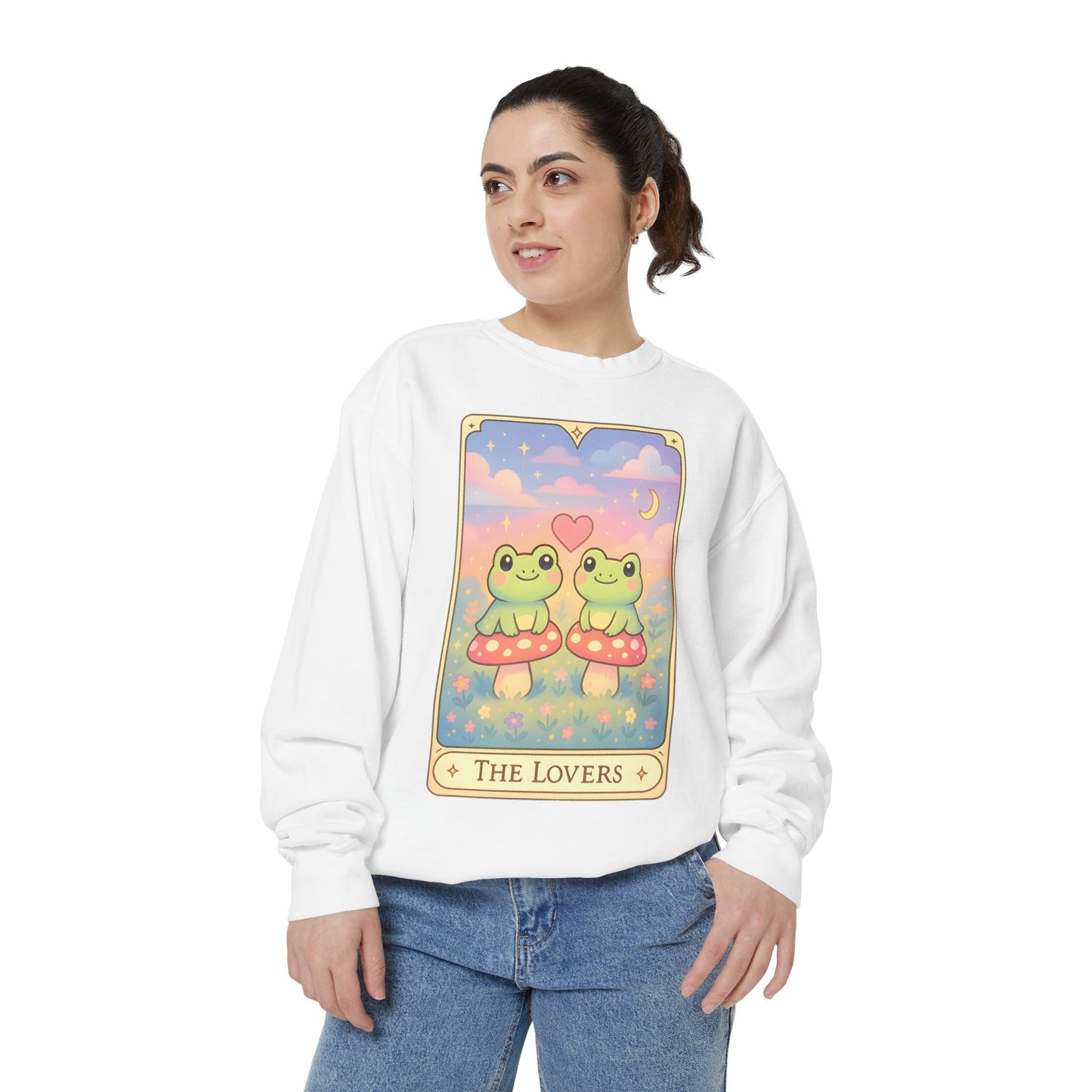 Cozy Tarotoads "The Lovers" Unisex Sweatshirt | Astrology Apparel, Perfect for Halloween, Gift for Friends Family, Great For Frog and Tarot Lovers, Great For Cold Weather