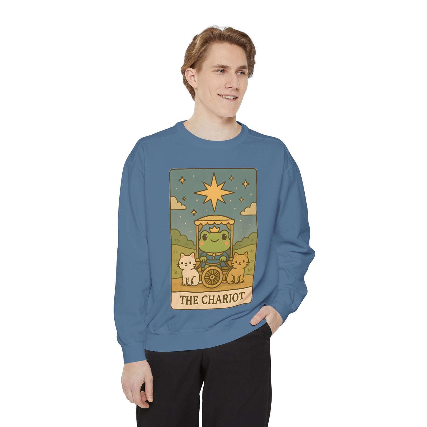 Cozy Tarotoads "The Chariot" Unisex Sweatshirt | Astrology Apparel, Perfect for Halloween, Gift for Friends Family, Great For Frog and Tarot Lovers, Great For Cold Weather