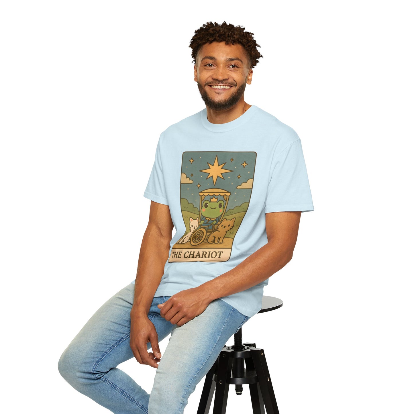 Cute Tarotoads "The Chariot" Unisex T-Shirt | Great for Halloween, Warm And Cozy, Great Gift Idea, Astrology Apparel, Unique Tarot Graphic T-Shirt, Good For Cold Weather