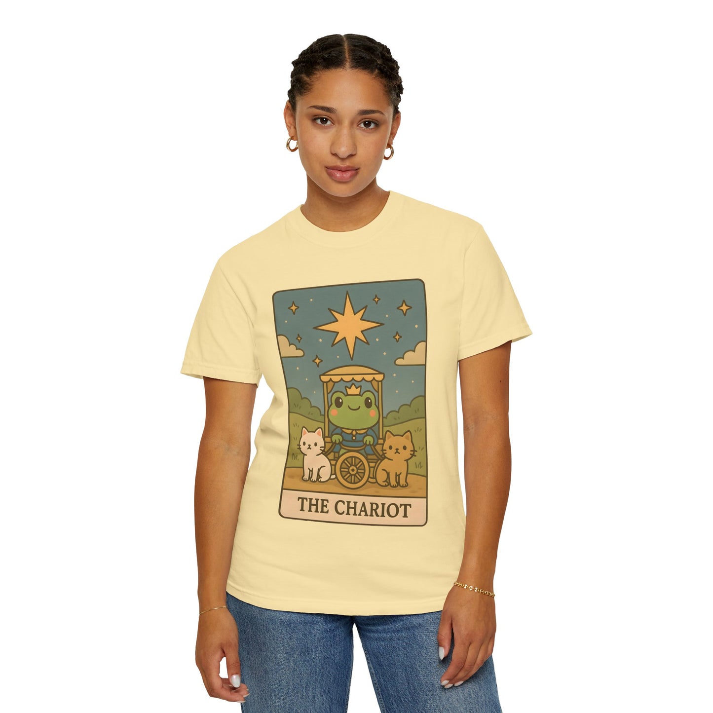 Cute Tarotoads "The Chariot" Unisex T-Shirt | Great for Halloween, Warm And Cozy, Great Gift Idea, Astrology Apparel, Unique Tarot Graphic T-Shirt, Good For Cold Weather
