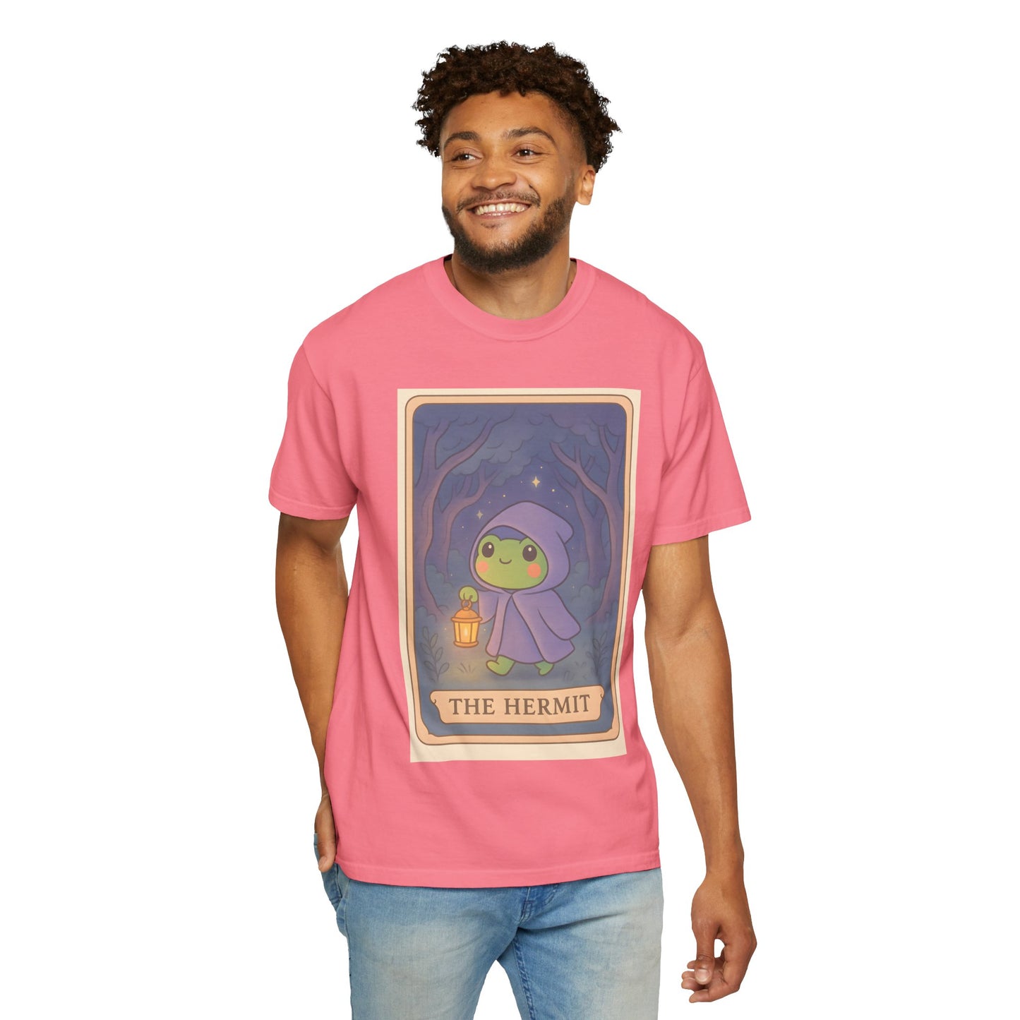 Unisex Garment-Dyed T-Shirt | Adorable Graphic T-shirt | Tarotoads! - “The Hermit"