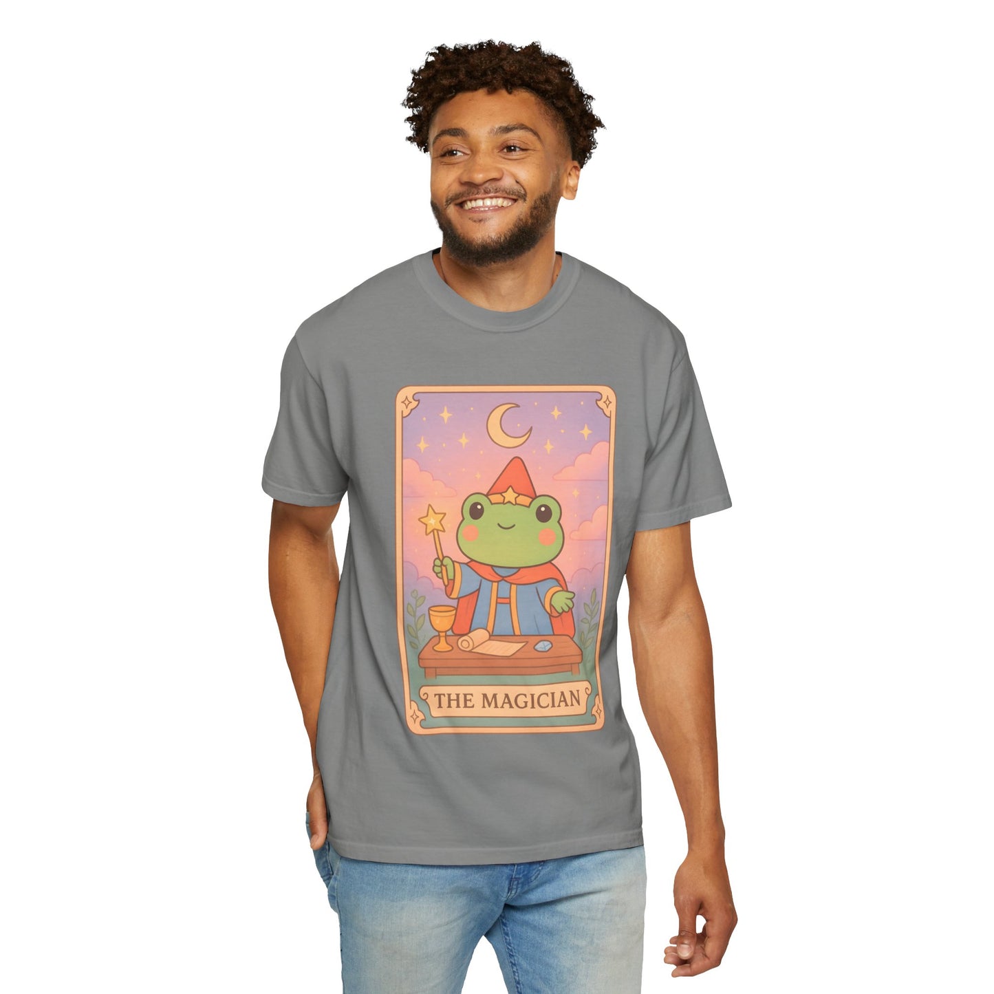 Unisex Garment-Dyed T-Shirt | Adorable Graphic T-shirt | Tarotoads! - “The Magician"