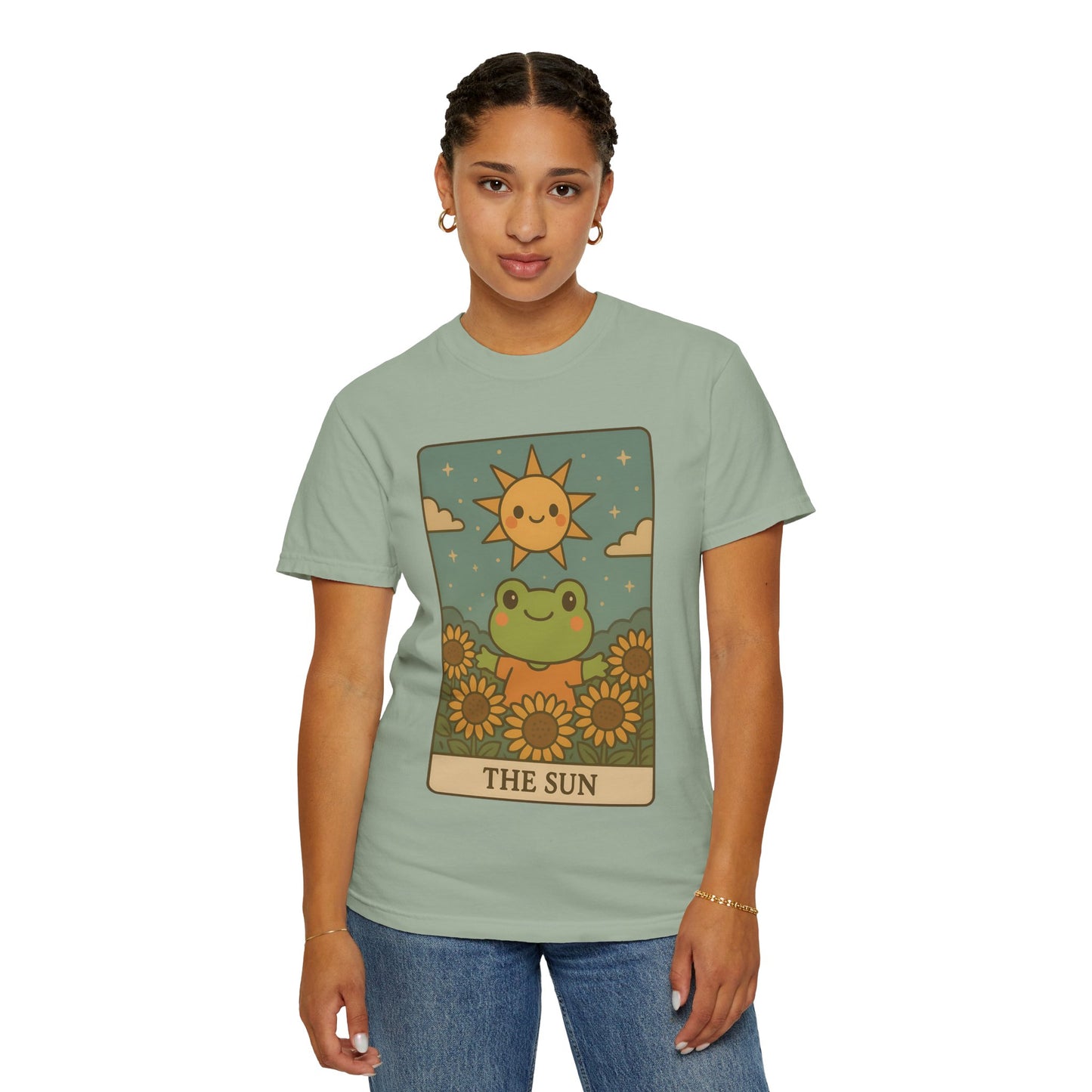 Cute Tarotoads "The Sun" Unisex T-Shirt | Great for Halloween, Warm And Cozy, Great Gift Idea, Astrology Apparel, Unique Tarot Graphic T-Shirt, Good For Cold Weather