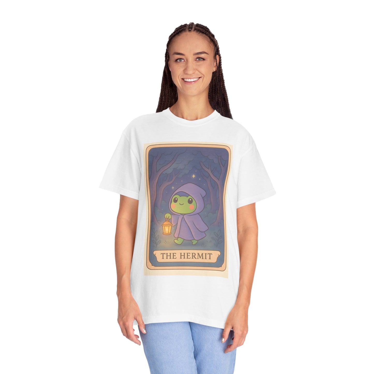 Unisex Garment-Dyed T-Shirt | Adorable Graphic T-shirt | Tarotoads! - “The Hermit"