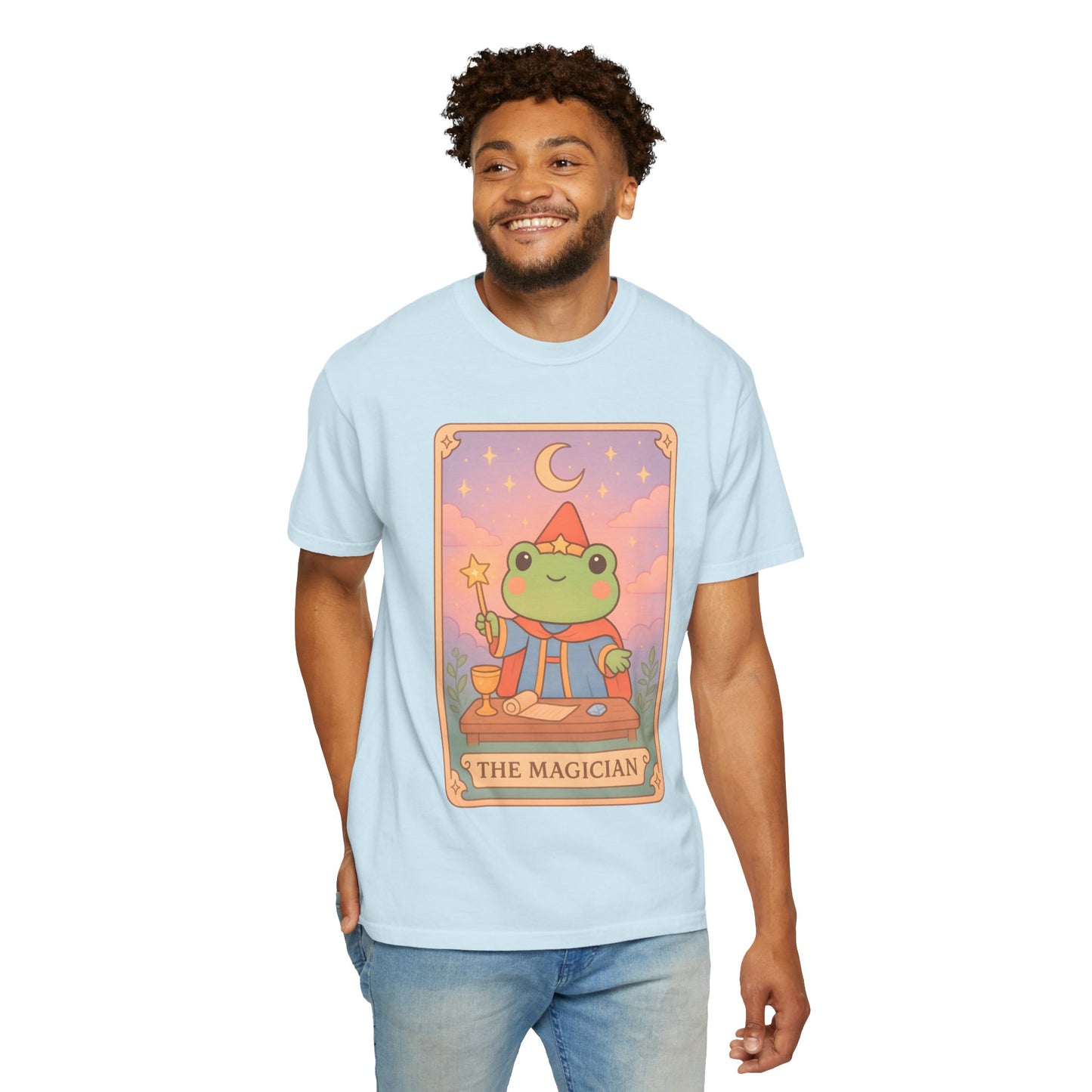 Unisex Garment-Dyed T-Shirt | Adorable Graphic T-shirt | Tarotoads! - “The Magician"