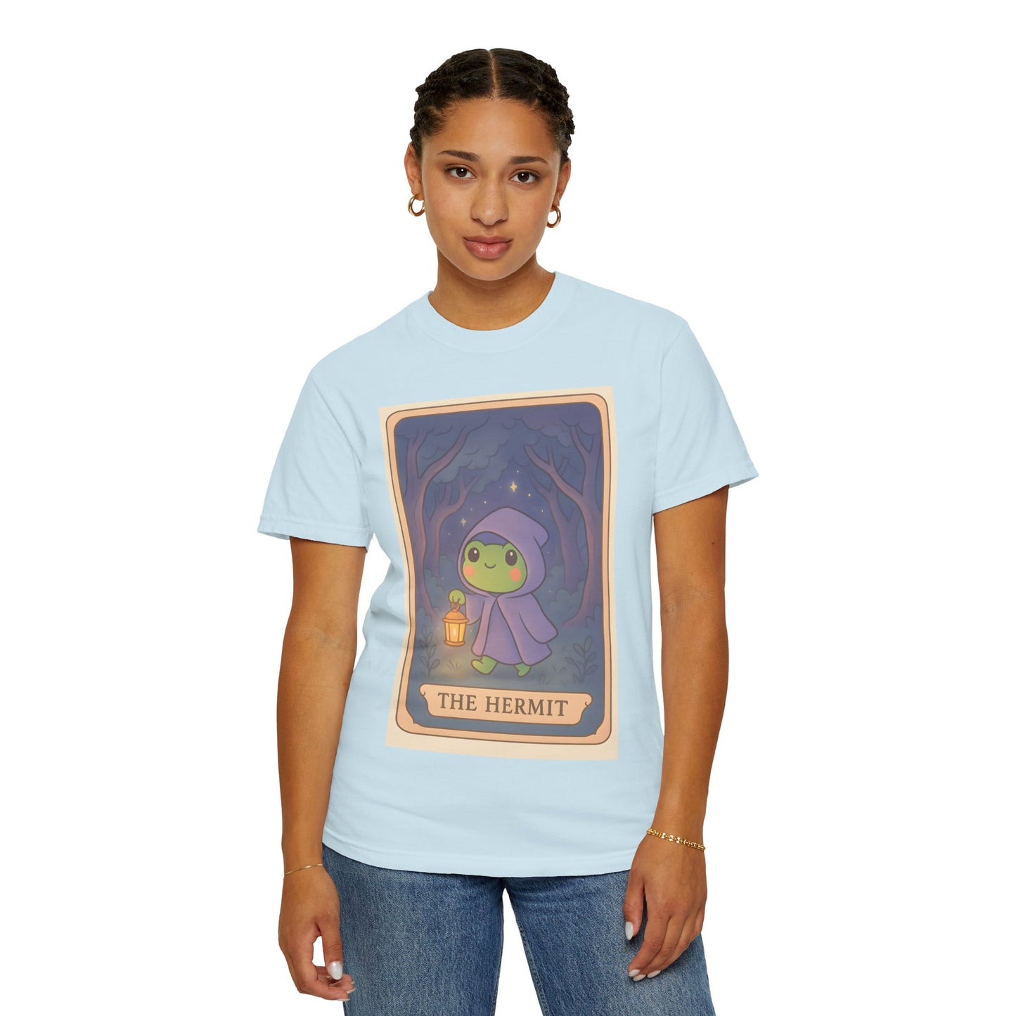 Unisex Garment-Dyed T-Shirt | Adorable Graphic T-shirt | Tarotoads! - “The Hermit"