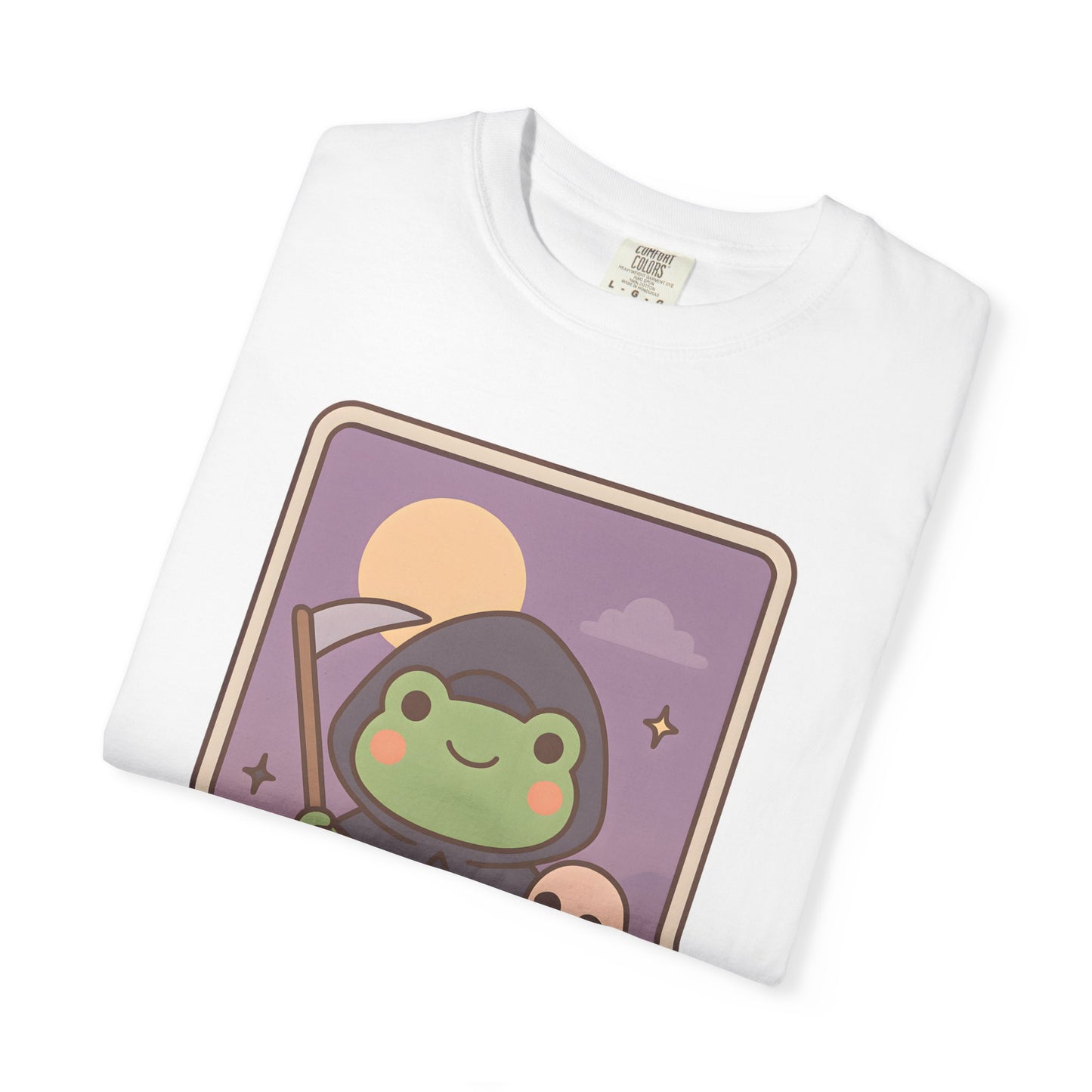 Cute Tarotoads "Death" Unisex T-Shirt | Great for Halloween, Warm And Cozy, Great Gift Idea, Astrology Apparel, Unique Tarot Graphic T-Shirt, Good For Cold Weather