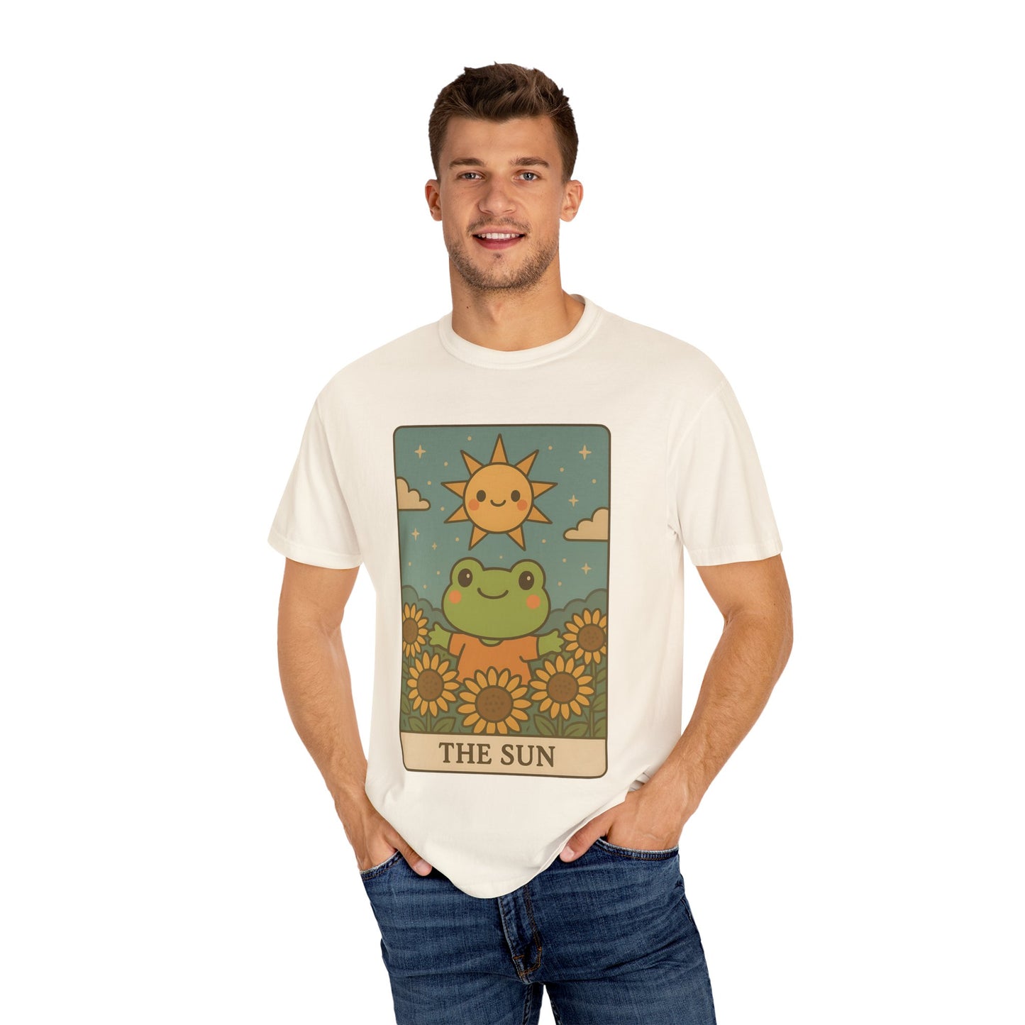 Cute Tarotoads "The Sun" Unisex T-Shirt | Great for Halloween, Warm And Cozy, Great Gift Idea, Astrology Apparel, Unique Tarot Graphic T-Shirt, Good For Cold Weather
