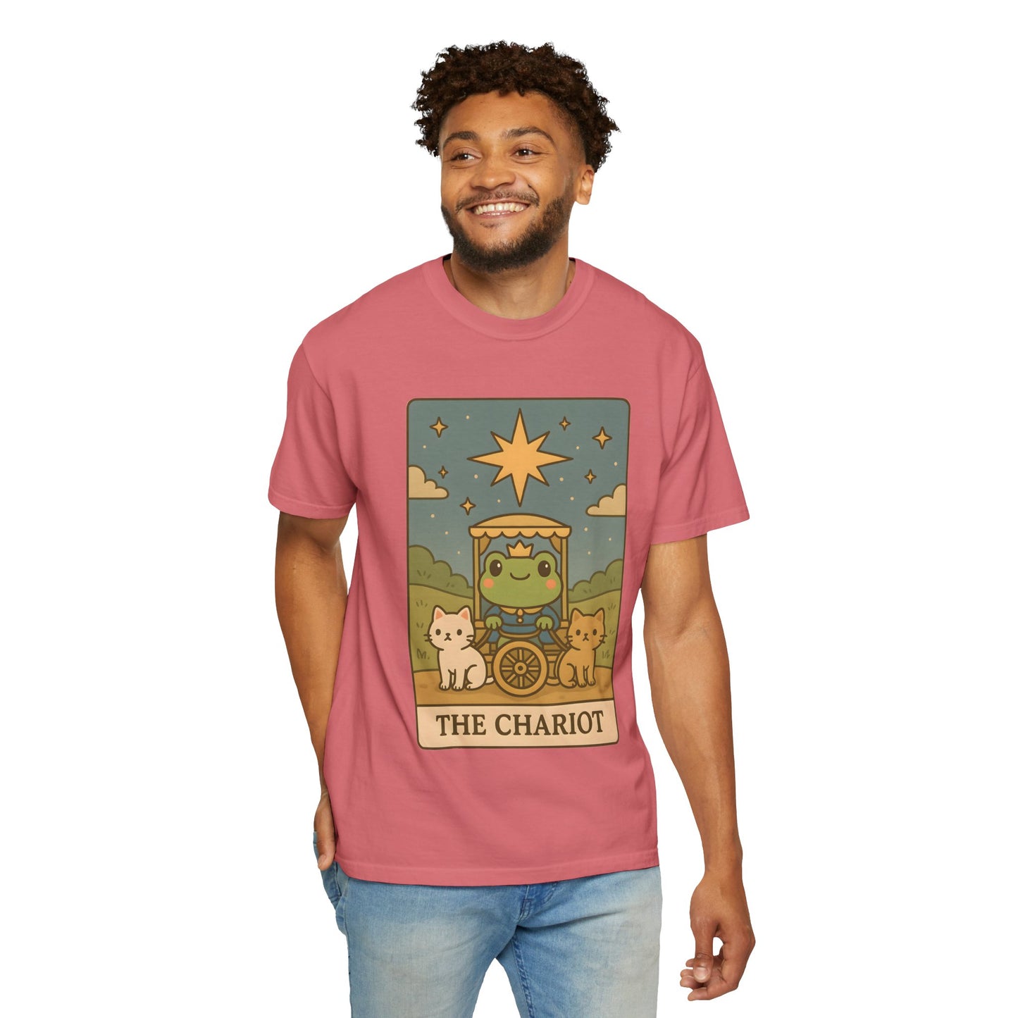 Cute Tarotoads "The Chariot" Unisex T-Shirt | Great for Halloween, Warm And Cozy, Great Gift Idea, Astrology Apparel, Unique Tarot Graphic T-Shirt, Good For Cold Weather