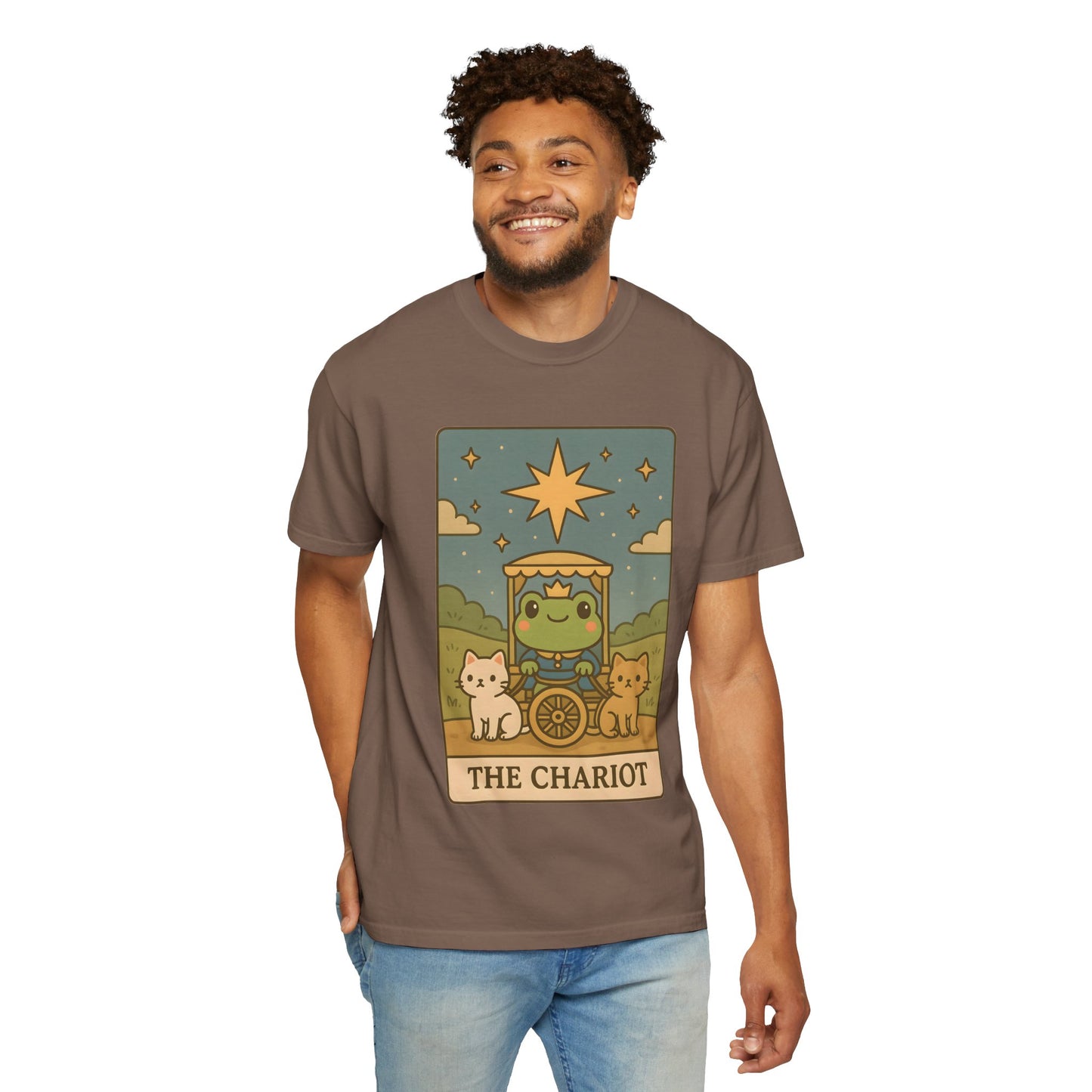 Cute Tarotoads "The Chariot" Unisex T-Shirt | Great for Halloween, Warm And Cozy, Great Gift Idea, Astrology Apparel, Unique Tarot Graphic T-Shirt, Good For Cold Weather