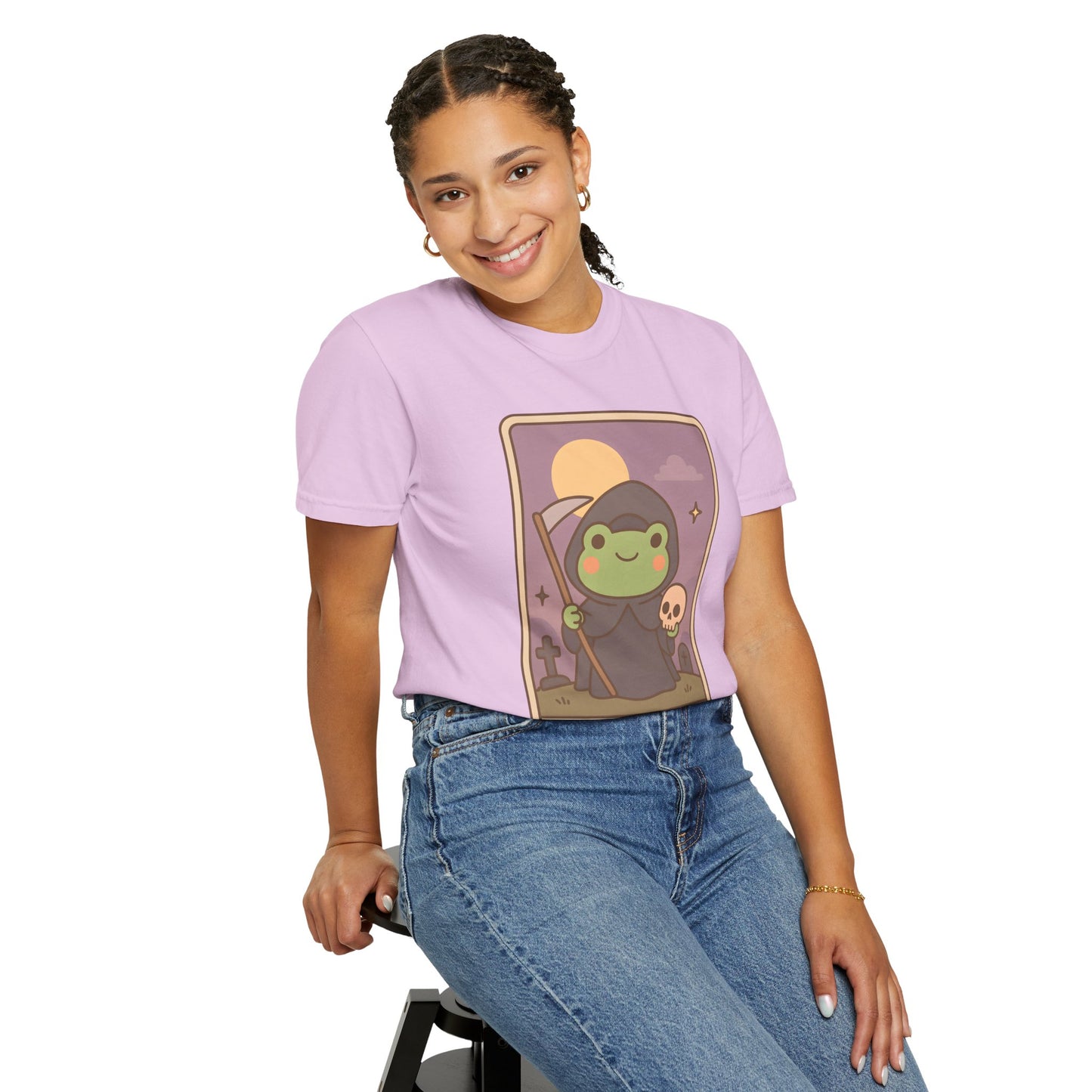 Unisex Garment-Dyed T-Shirt | Adorable Graphic T-shirt | Tarotoads! - “Death"