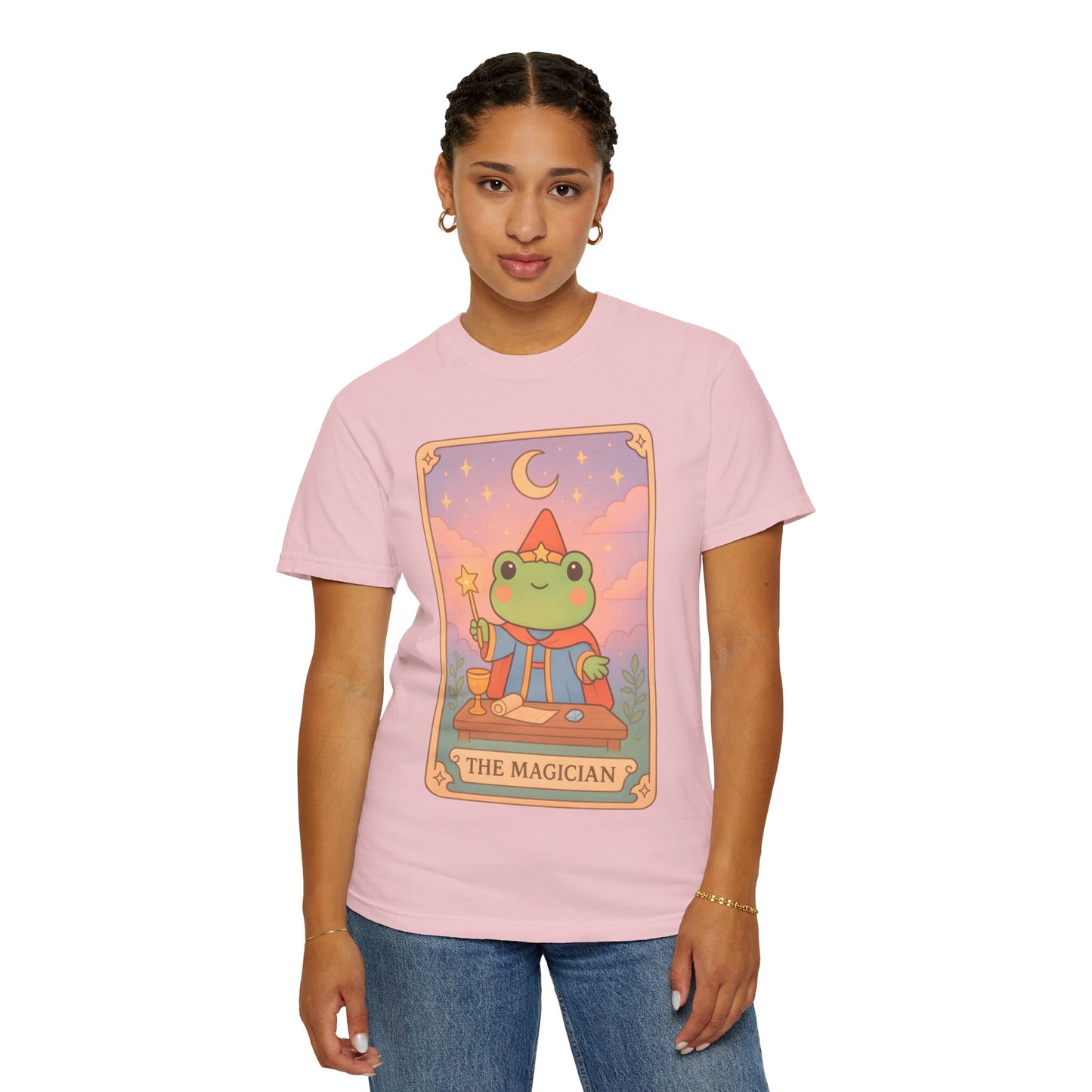 Unisex Garment-Dyed T-Shirt | Adorable Graphic T-shirt | Tarotoads! - “The Magician"