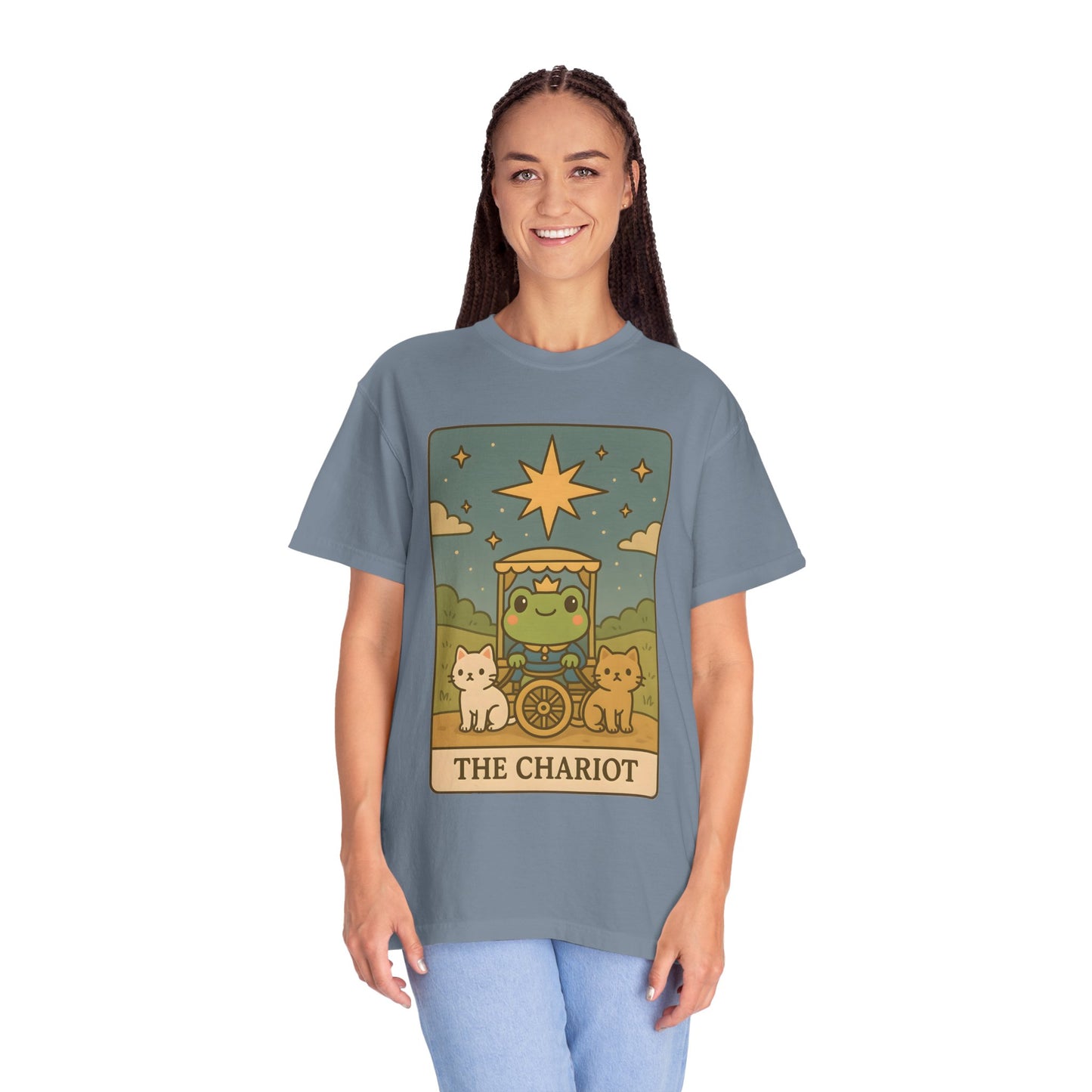 Cute Tarotoads "The Chariot" Unisex T-Shirt | Great for Halloween, Warm And Cozy, Great Gift Idea, Astrology Apparel, Unique Tarot Graphic T-Shirt, Good For Cold Weather