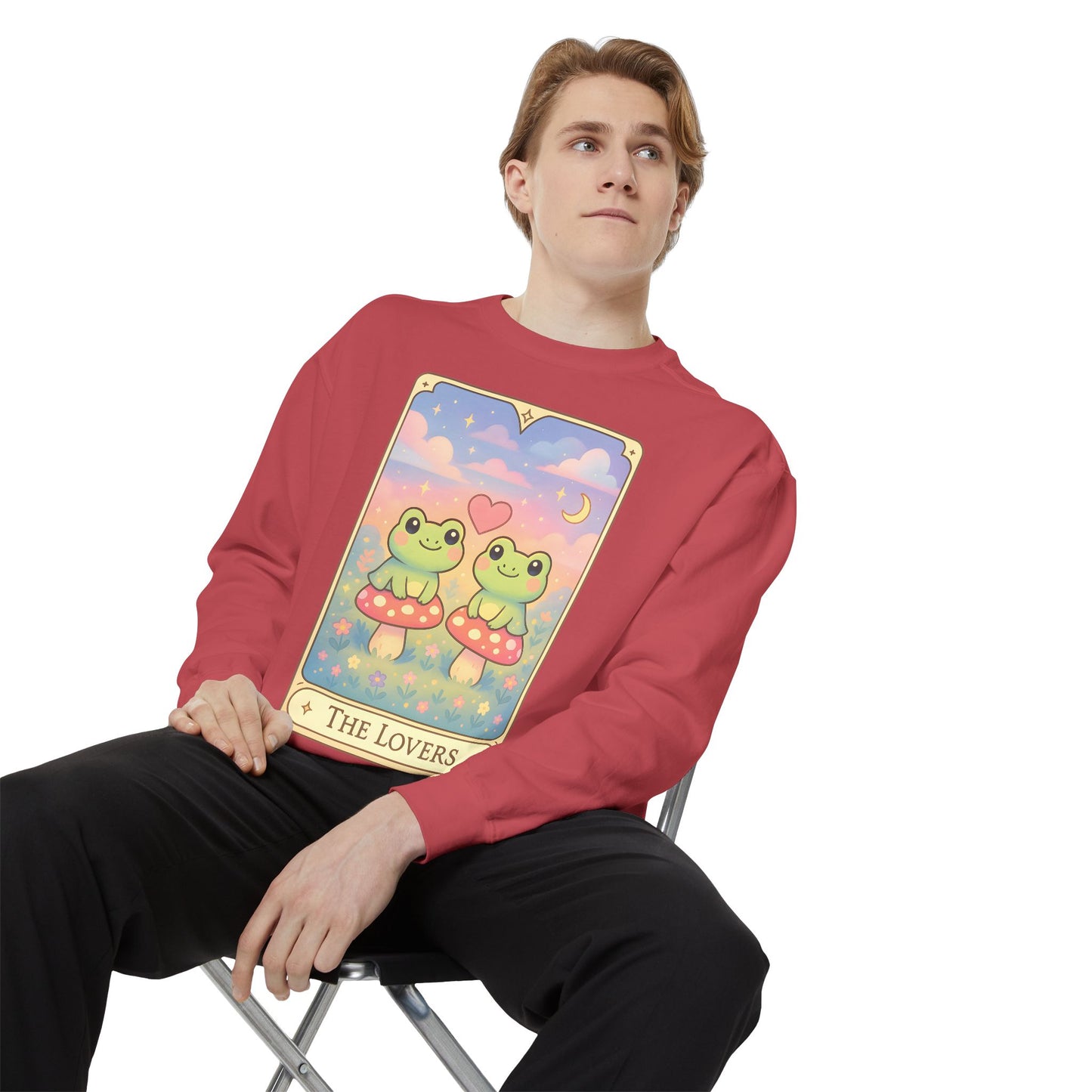 Cozy Tarotoads "The Lovers" Unisex Sweatshirt | Astrology Apparel, Perfect for Halloween, Gift for Friends Family, Great For Frog and Tarot Lovers, Great For Cold Weather