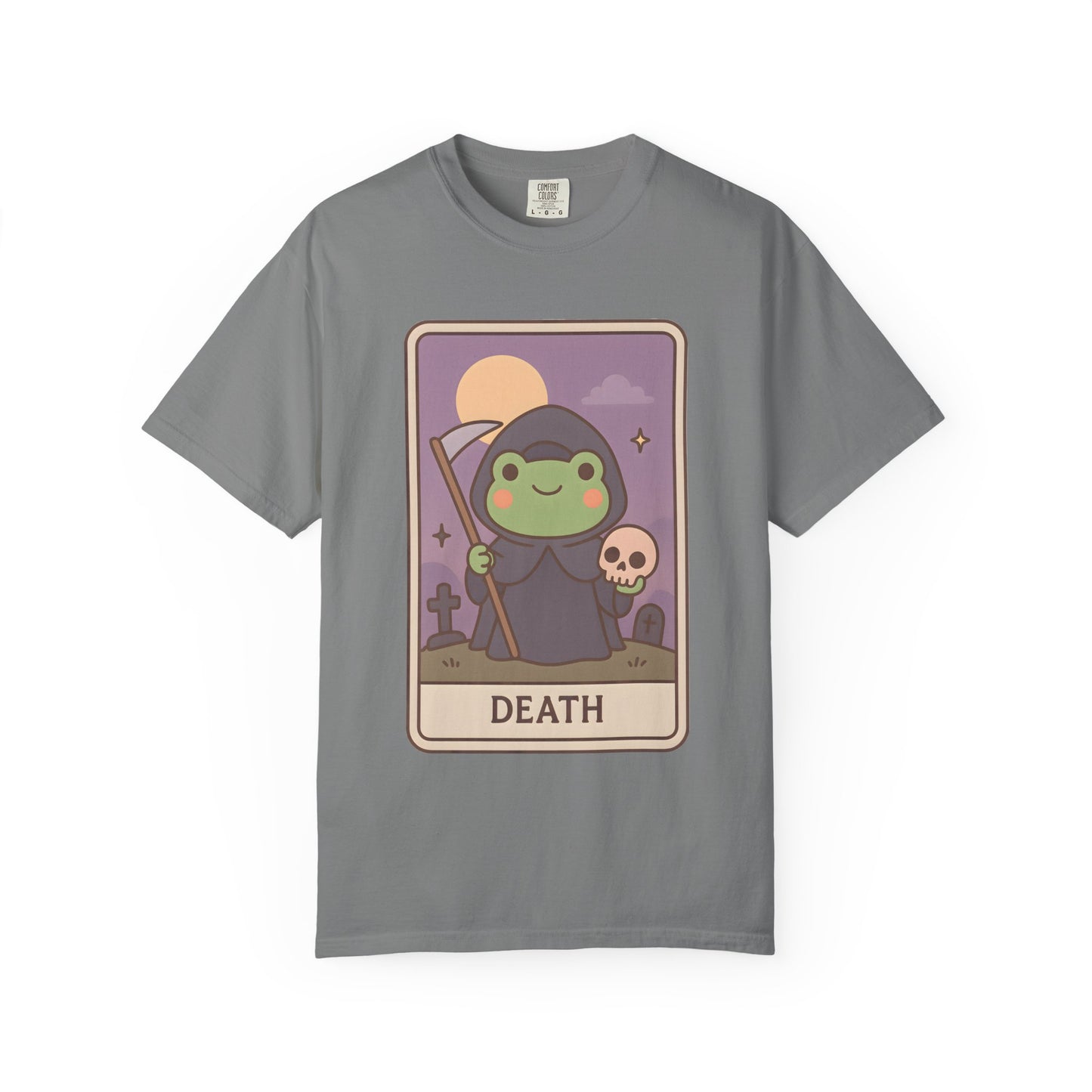 Cute Tarotoads "Death" Unisex T-Shirt | Great for Halloween, Warm And Cozy, Great Gift Idea, Astrology Apparel, Unique Tarot Graphic T-Shirt, Good For Cold Weather