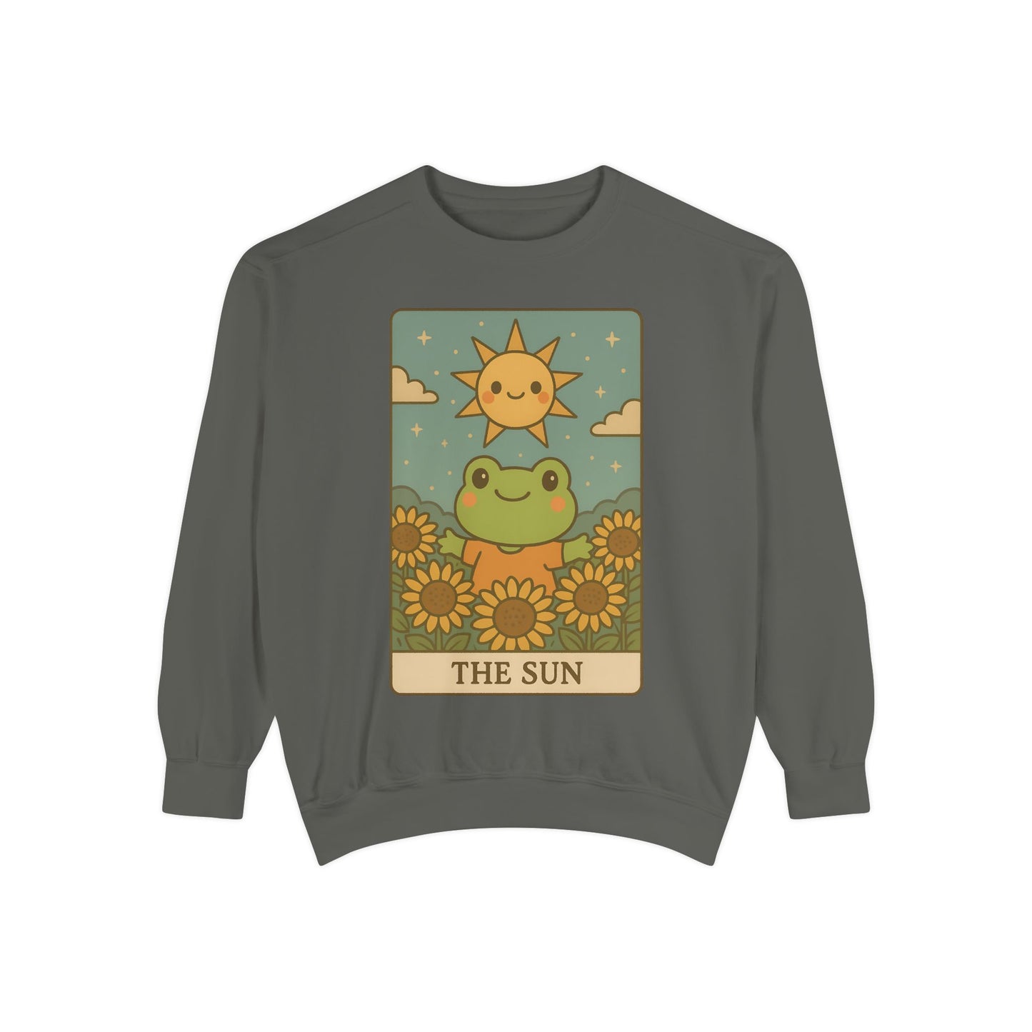 Cozy Tarotoads! "The Sun" Unisex Sweatshirt | Happy Frog Sun Sweatshirt, Unisex Pullover, Cozy Gift, Nature Lovers Apparel, Warm Fashion, Thoughtful Present