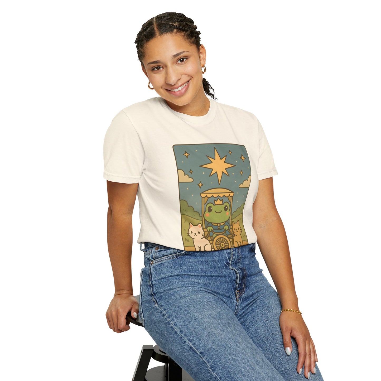 Cute Tarotoads "The Chariot" Unisex T-Shirt | Great for Halloween, Warm And Cozy, Great Gift Idea, Astrology Apparel, Unique Tarot Graphic T-Shirt, Good For Cold Weather