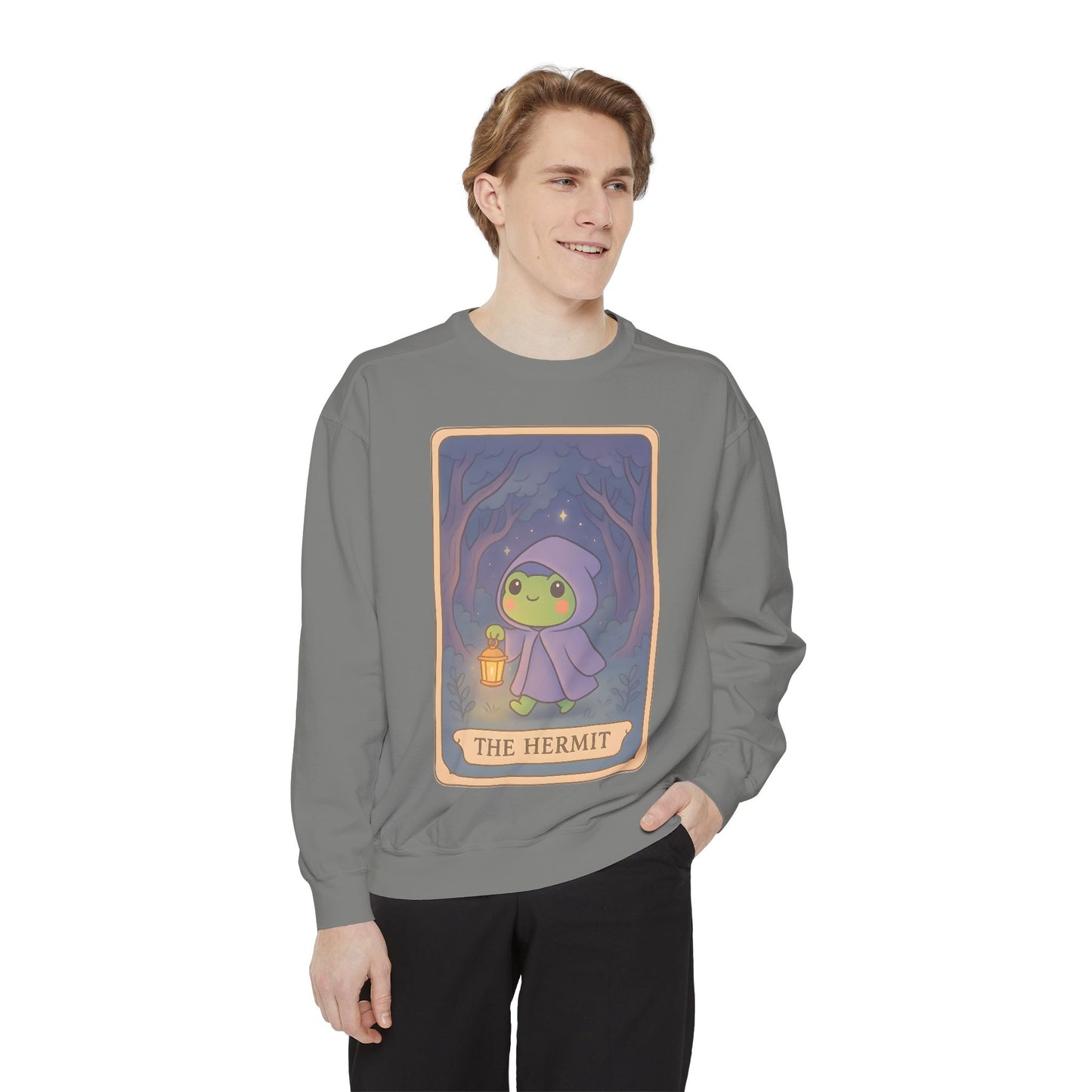 Cozy Tarotoads "The Hermit" Unisex Sweatshirt | Gift for Tarot Lovers, Astrology Apparel, Casual Everyday Wear
