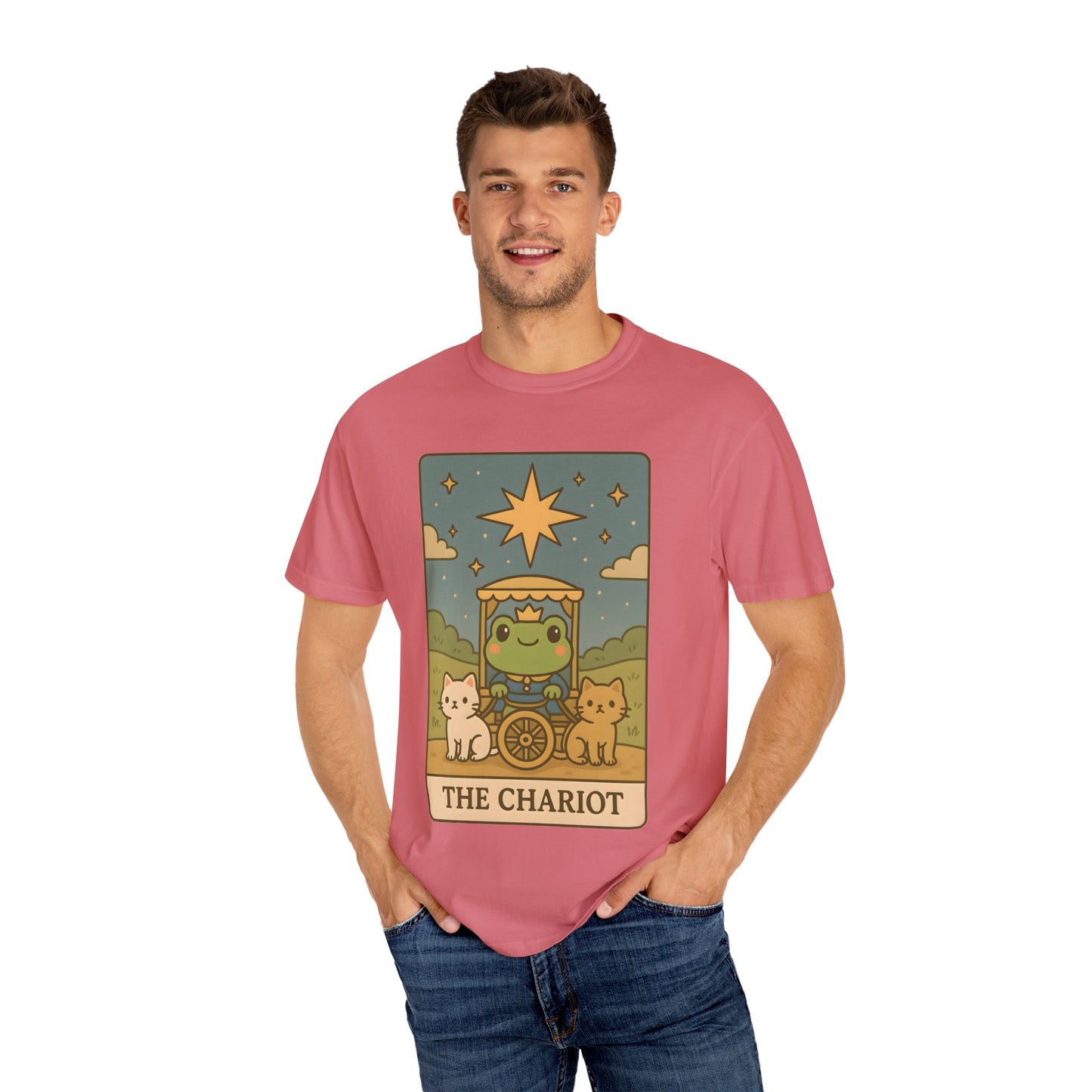 Cute Tarotoads "The Chariot" Unisex T-Shirt | Great for Halloween, Warm And Cozy, Great Gift Idea, Astrology Apparel, Unique Tarot Graphic T-Shirt, Good For Cold Weather
