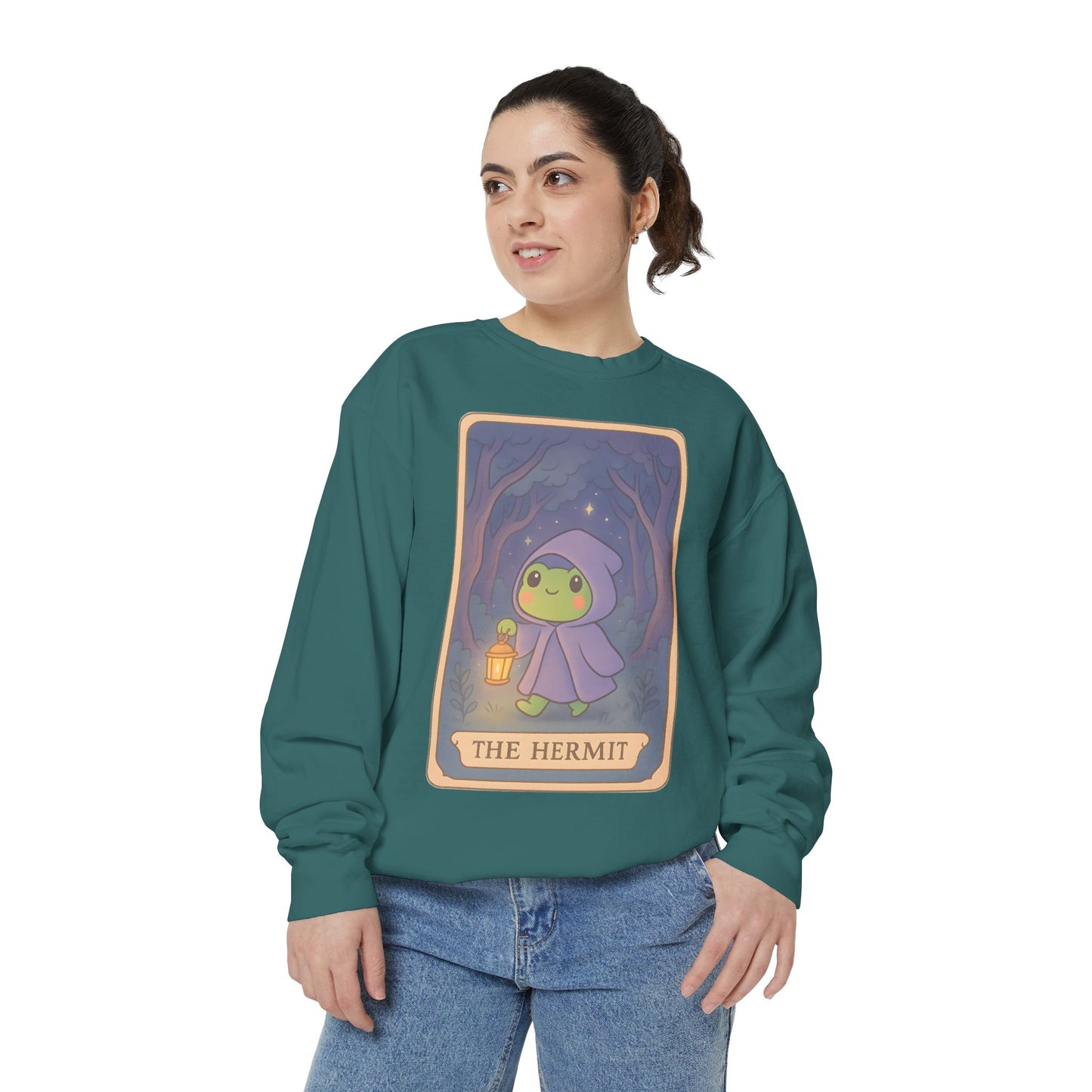 Cozy Tarotoads "The Hermit" Unisex Sweatshirt | Gift for Tarot Lovers, Astrology Apparel, Casual Everyday Wear